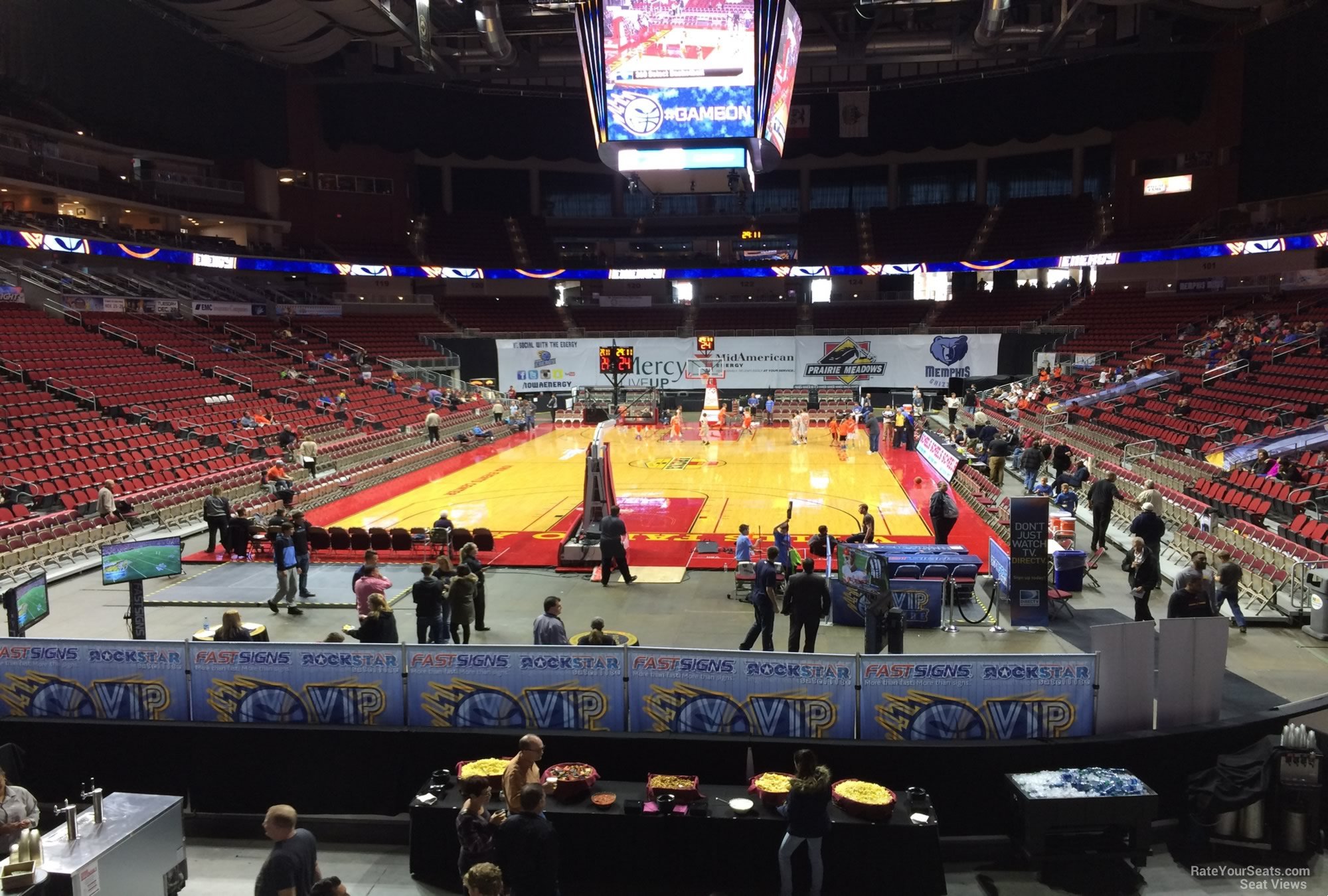 section 110, row n seat view  for basketball - iowa events center