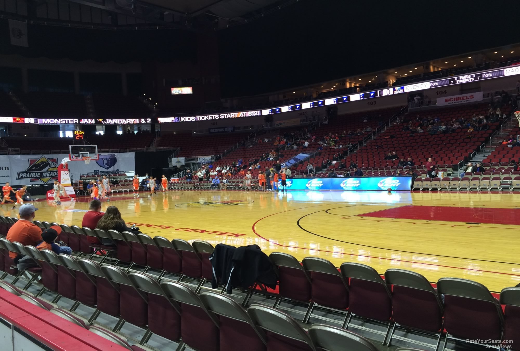 section 114, row a seat view  for basketball - iowa events center