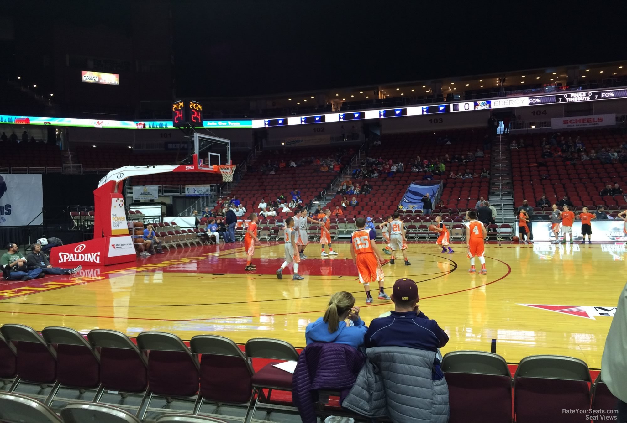 section 116, row a seat view  for basketball - iowa events center