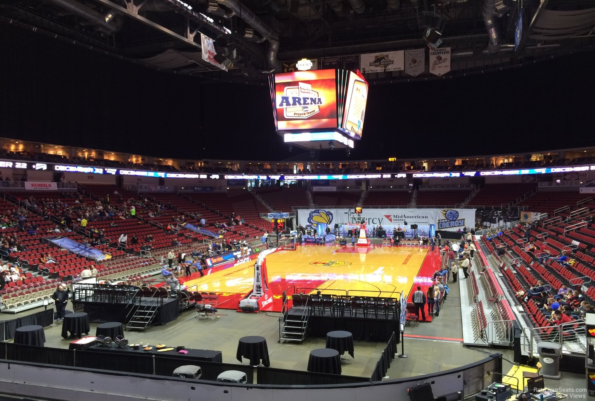 section 120, row n seat view  for basketball - iowa events center