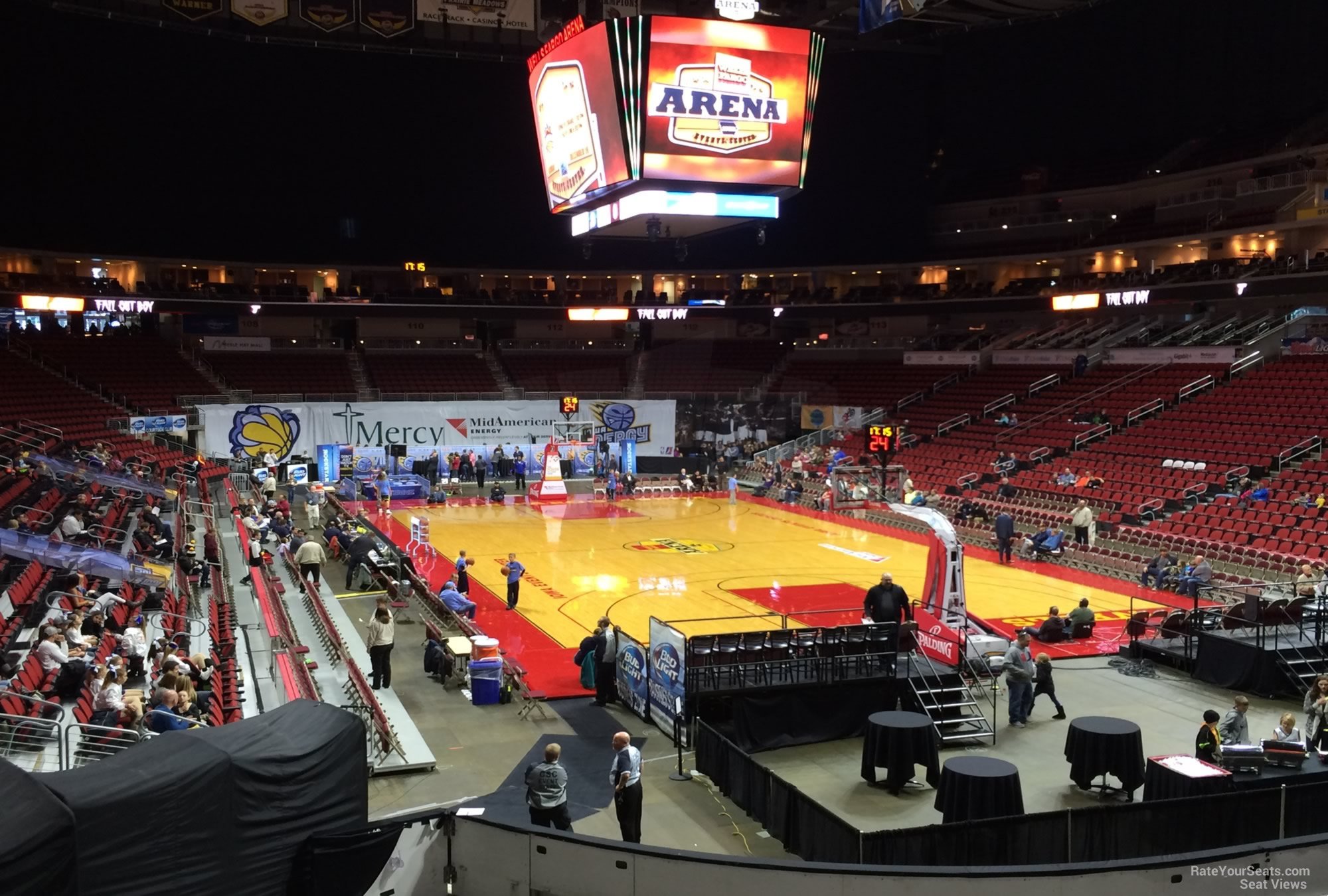 section 124, row n seat view  for basketball - iowa events center