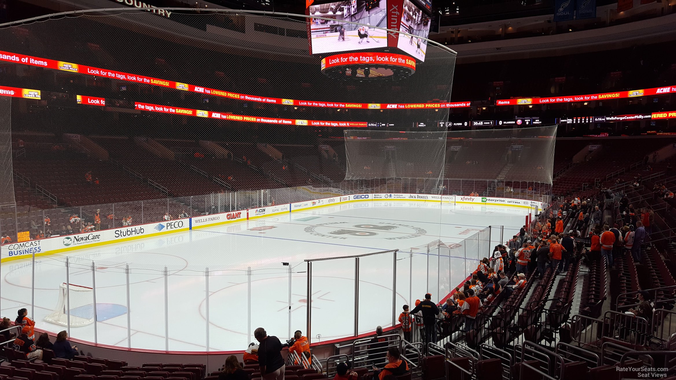 section 121, row 17 seat view  for hockey - wells fargo center
