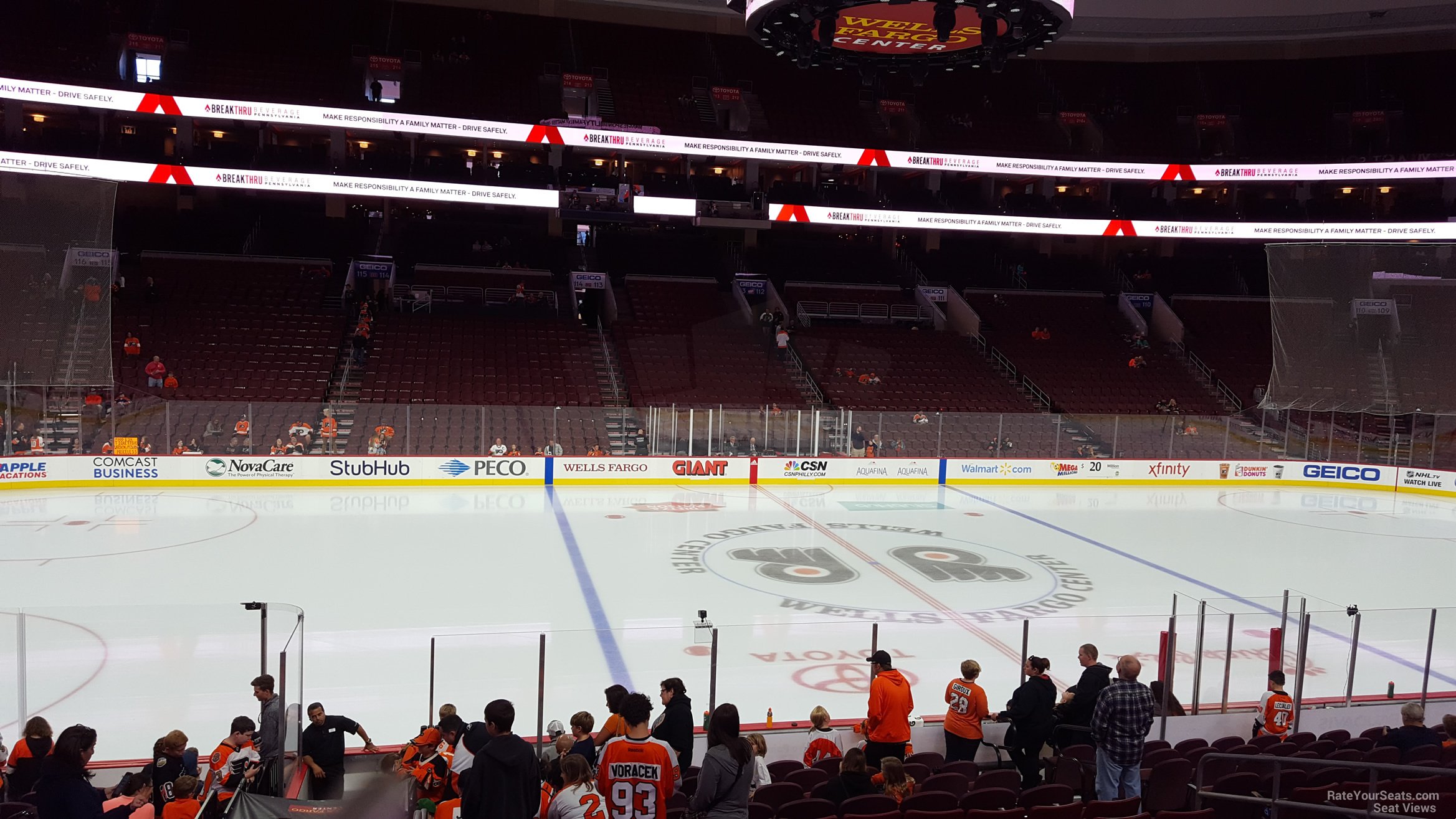 section 124, row 17 seat view  for hockey - wells fargo center