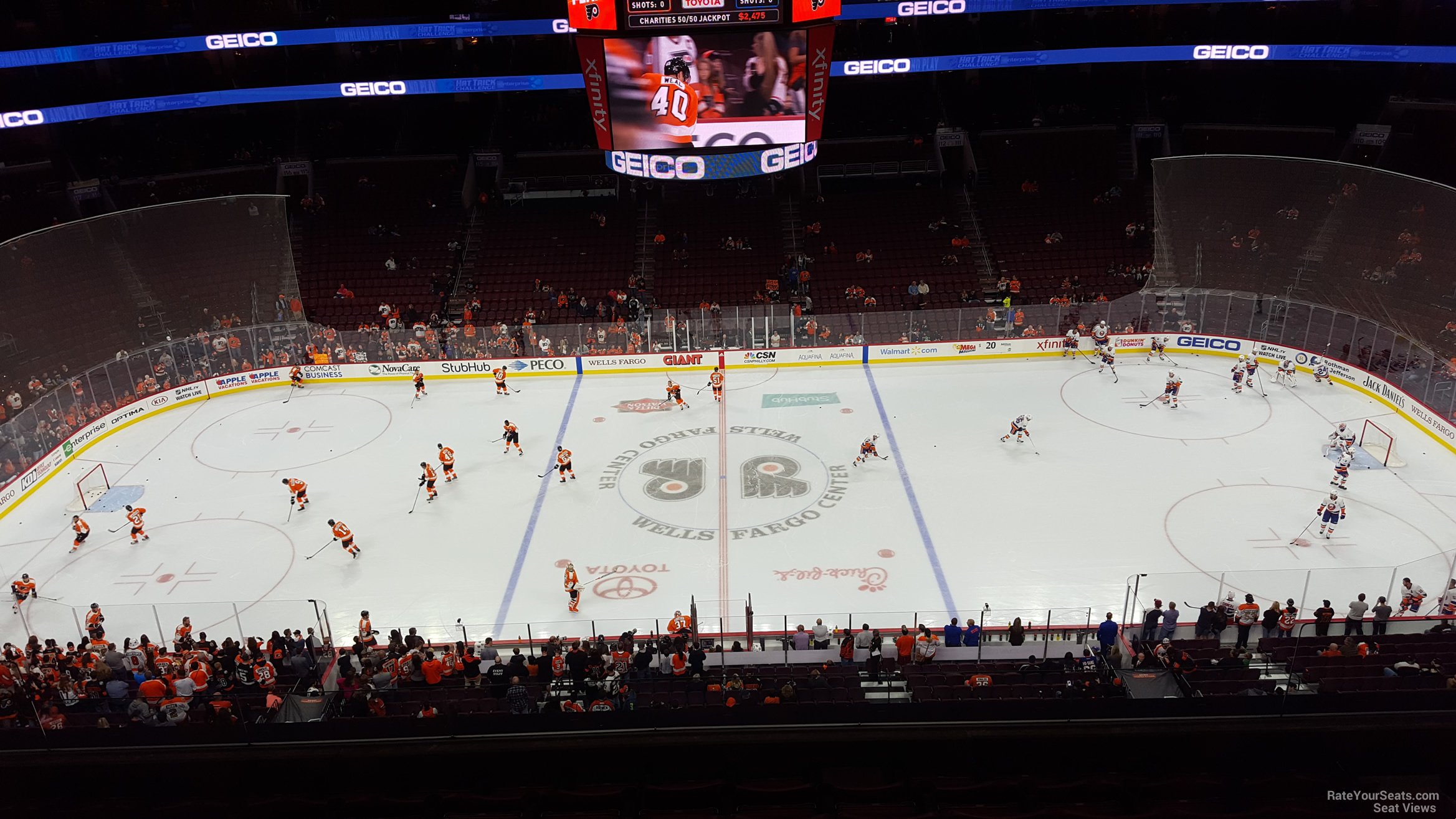 section 201, row 8 seat view  for hockey - xfinity mobile arena
