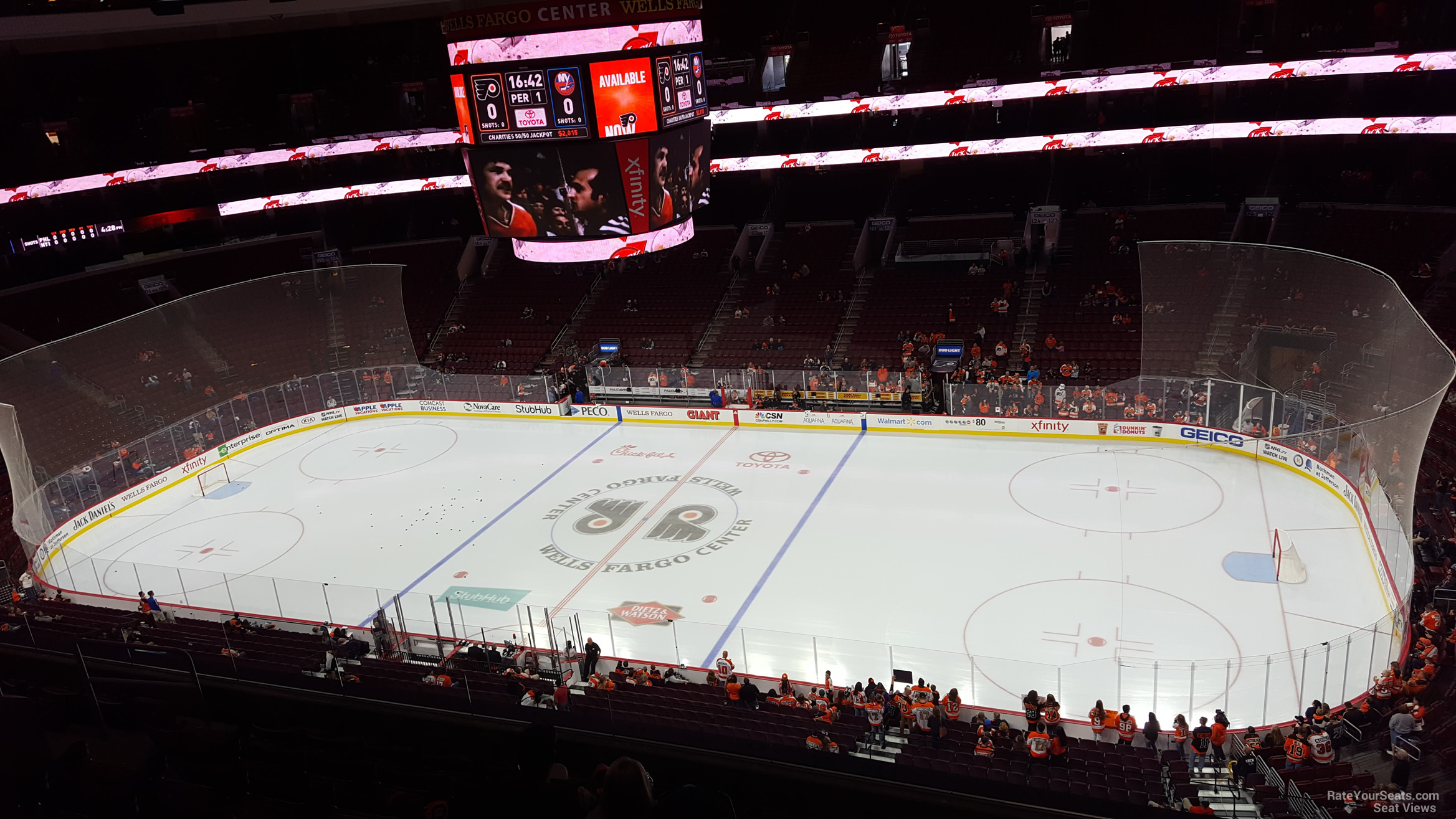 section 215, row 8 seat view  for hockey - wells fargo center