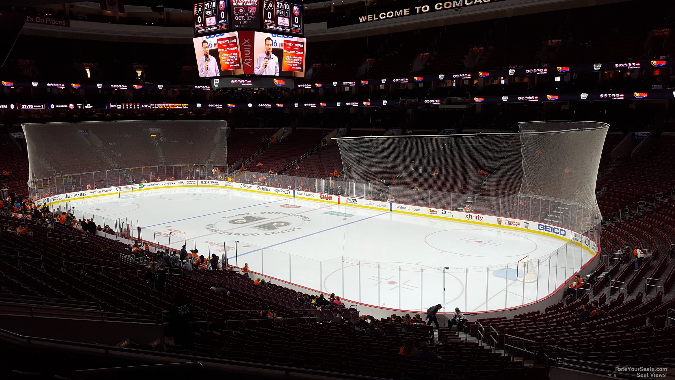 club 4 seat view  for hockey - wells fargo center