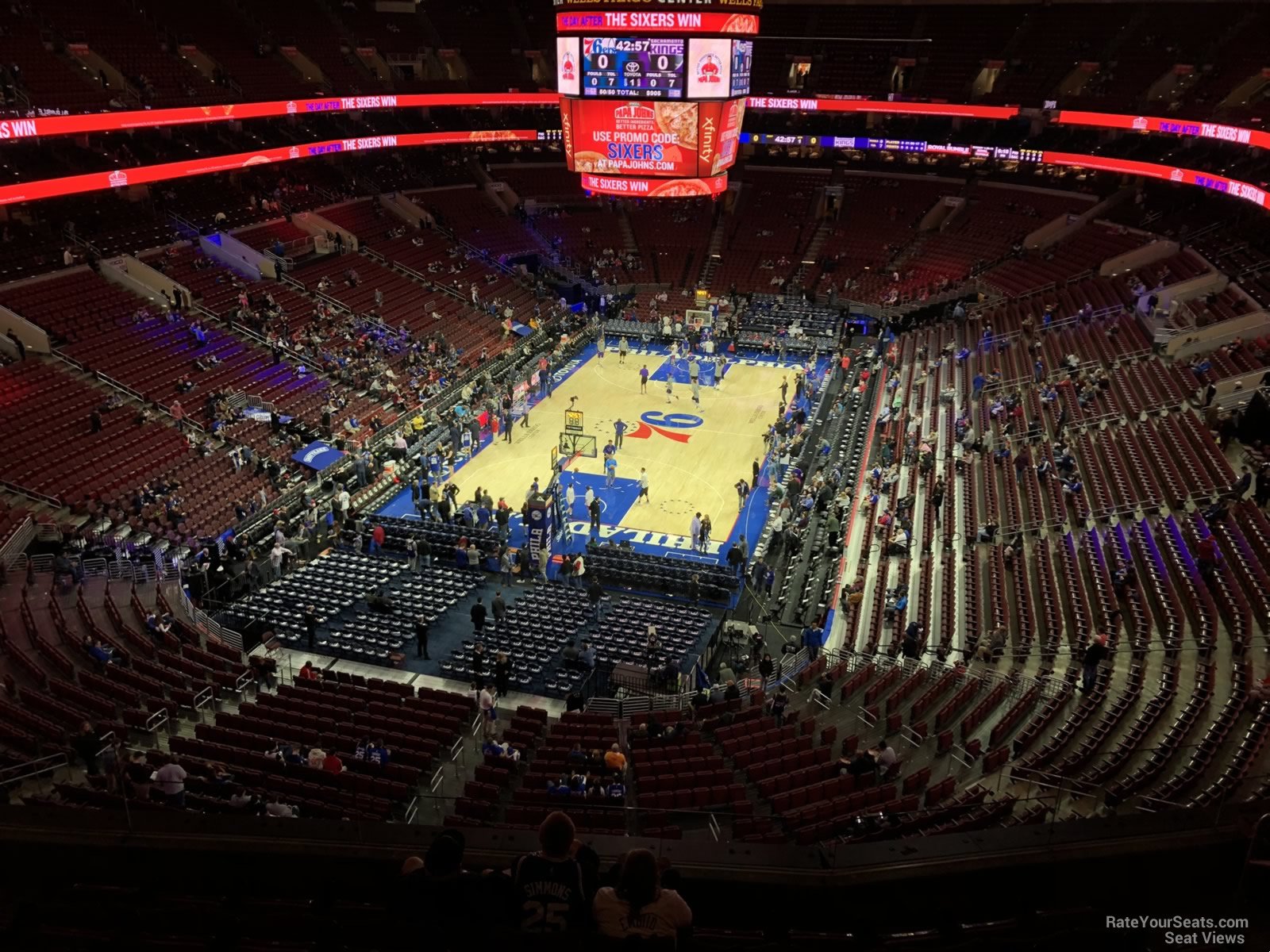 section 208, row 7 seat view  for basketball - wells fargo center