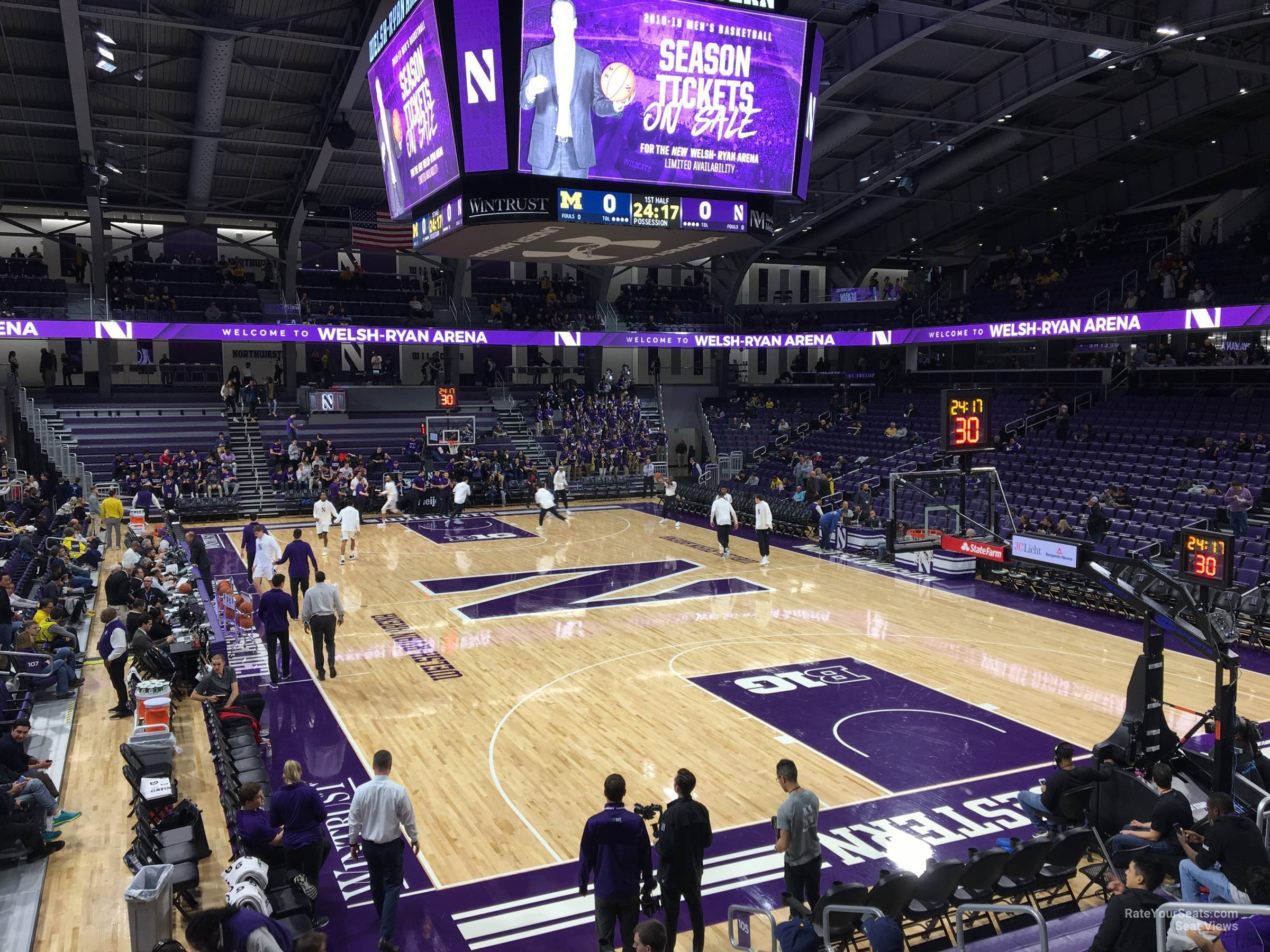 section 105, row 12 seat view  - welsh-ryan arena