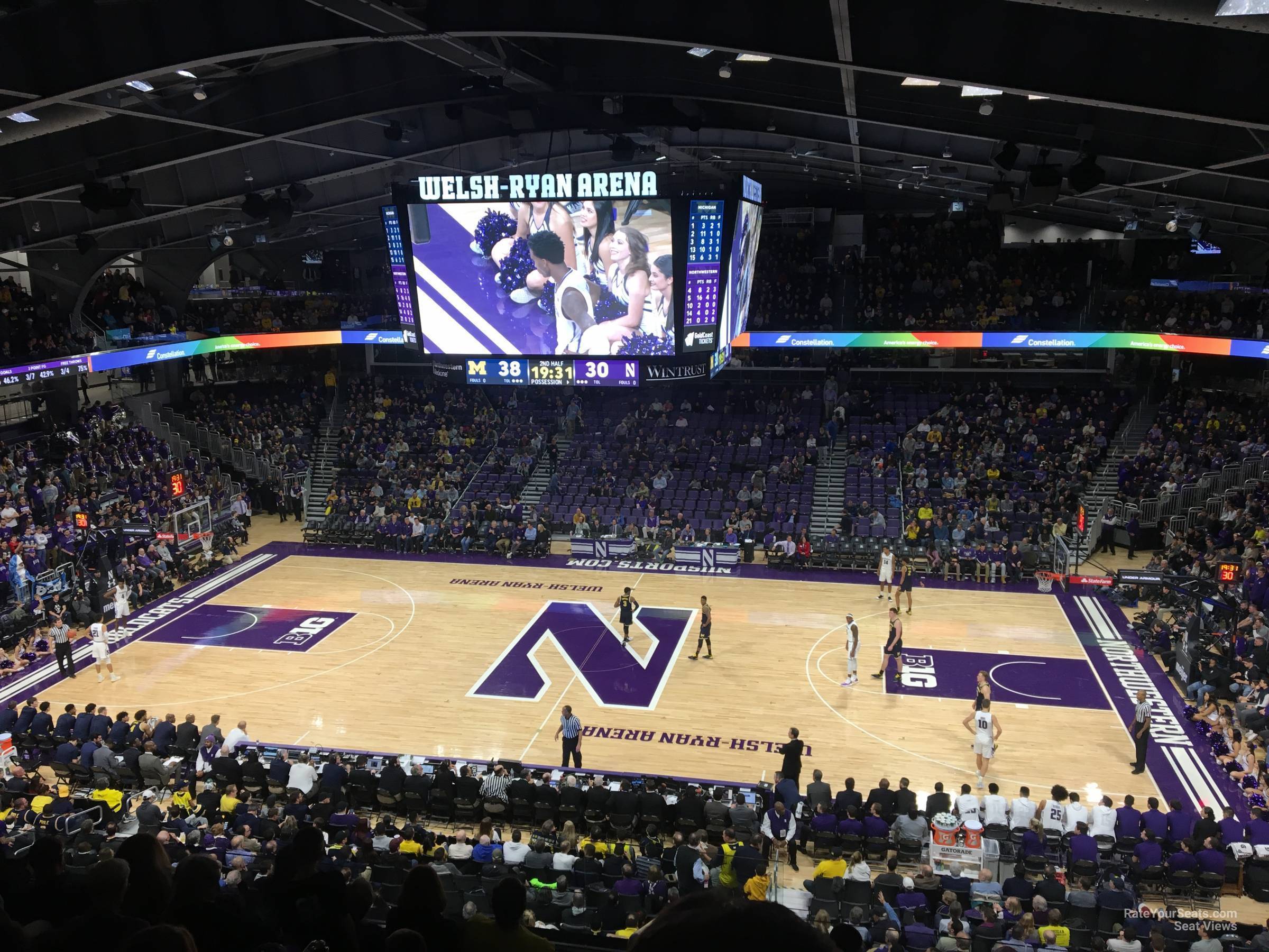 section 208, row 8 seat view  - welsh-ryan arena