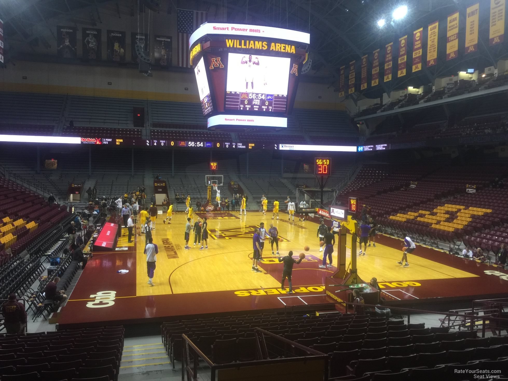 section 102, row 20 seat view  - williams arena (minnesota)