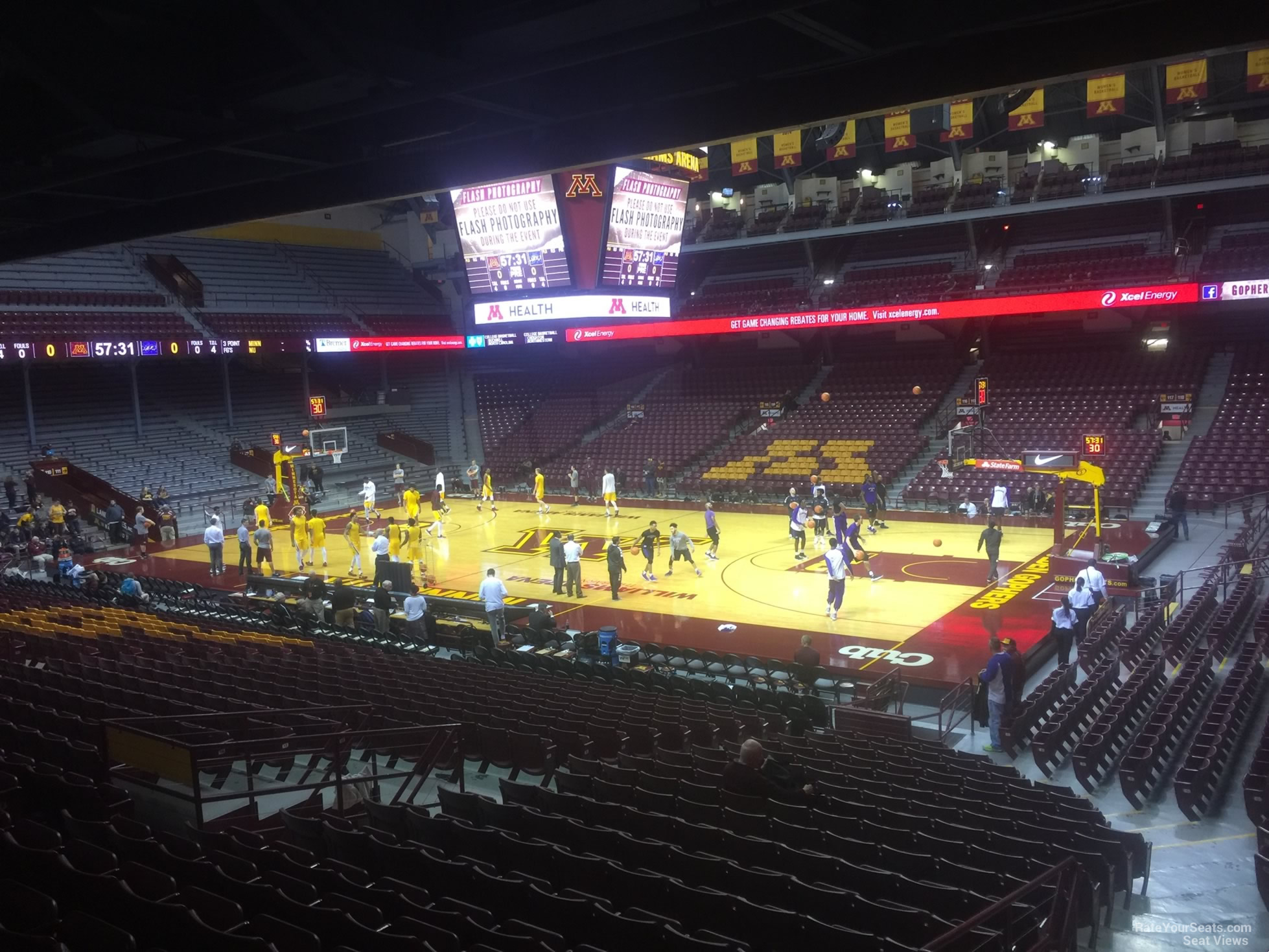 section 104, row 20 seat view  - williams arena (minnesota)