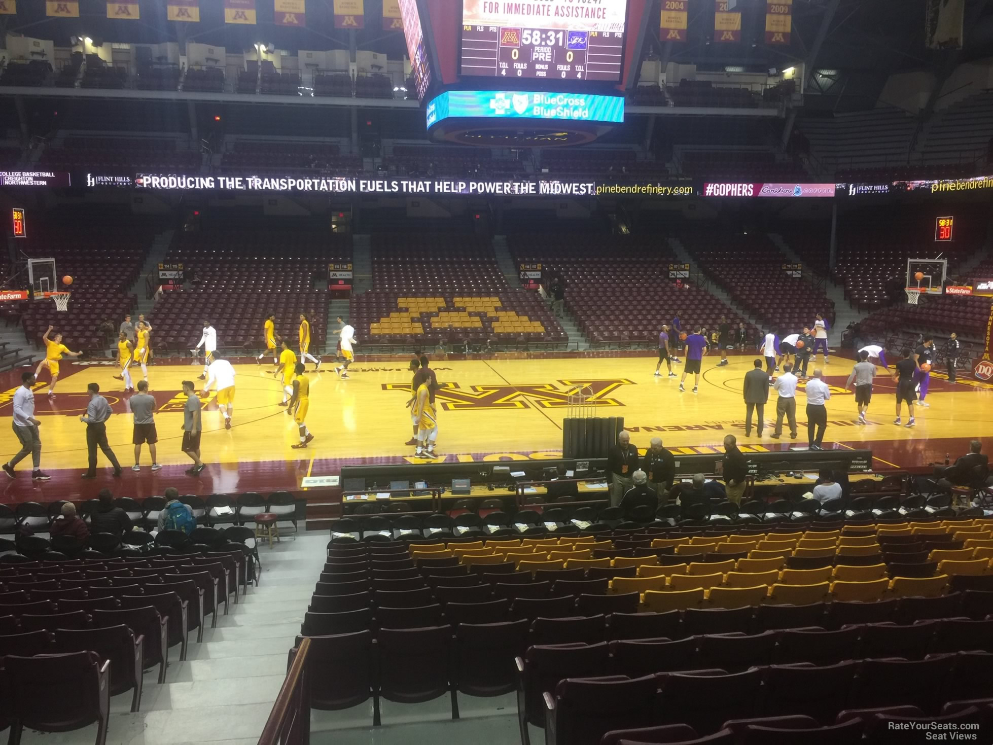 section 106, row 14 seat view  - williams arena (minnesota)