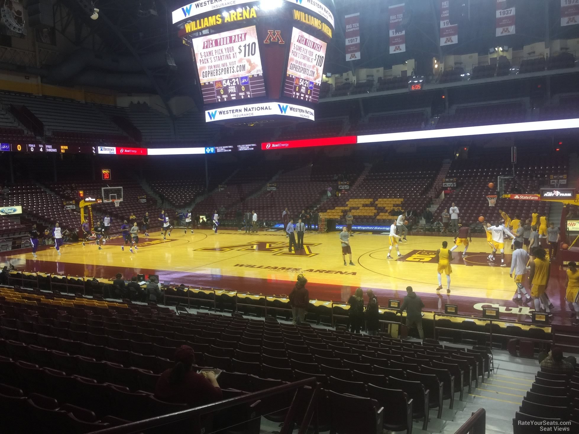 section 114, row 14 seat view  - williams arena (minnesota)