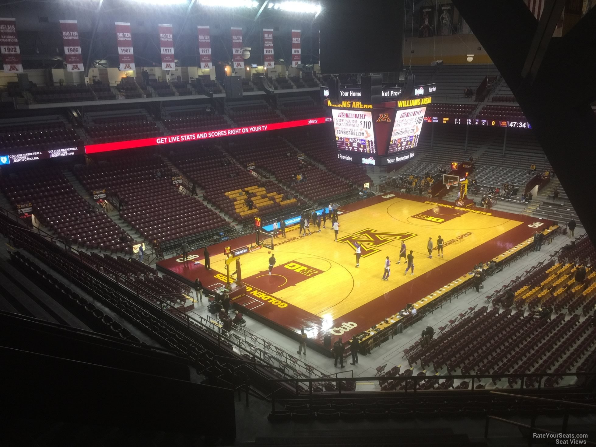 section 223, row 12 seat view  - williams arena (minnesota)