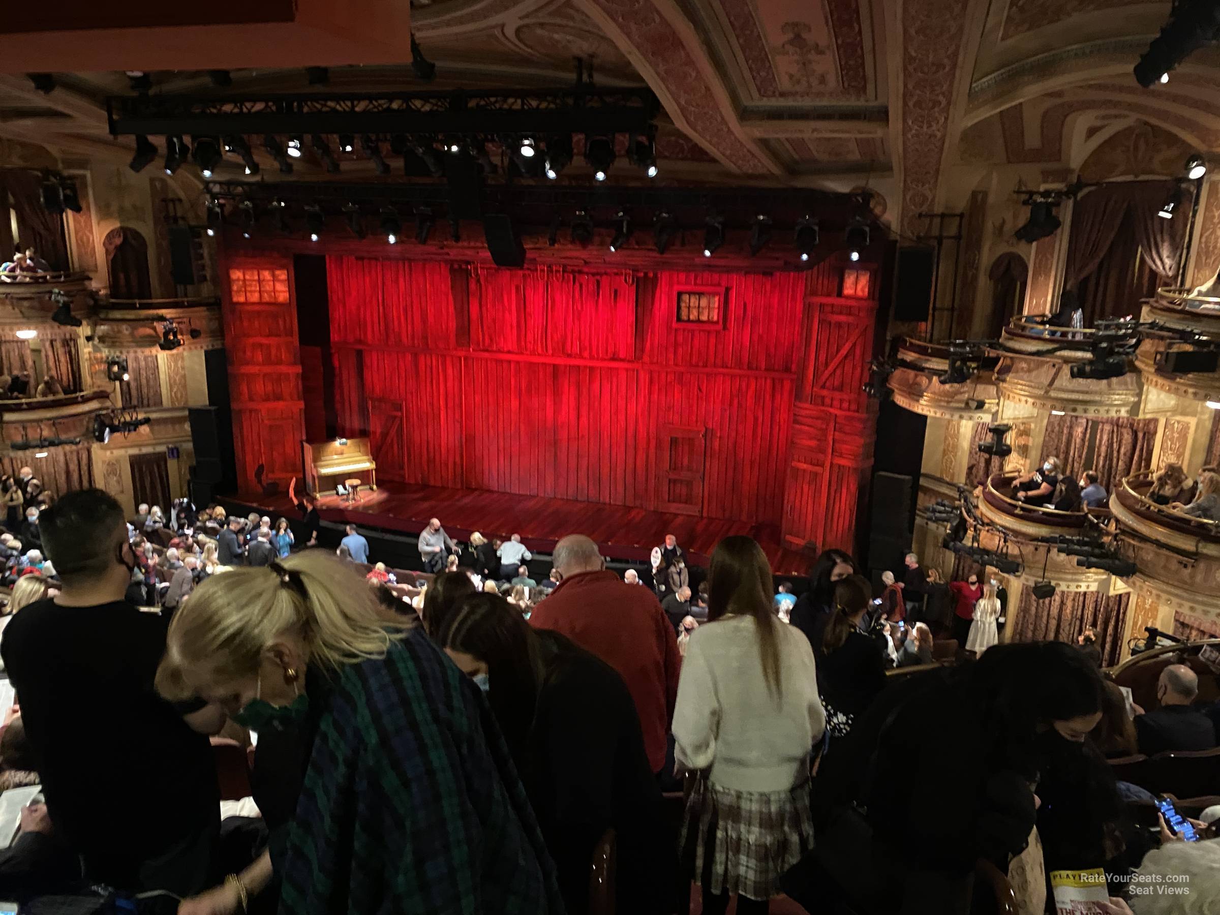 mezzanine right, row e seat view  - winter garden theatre - nyc