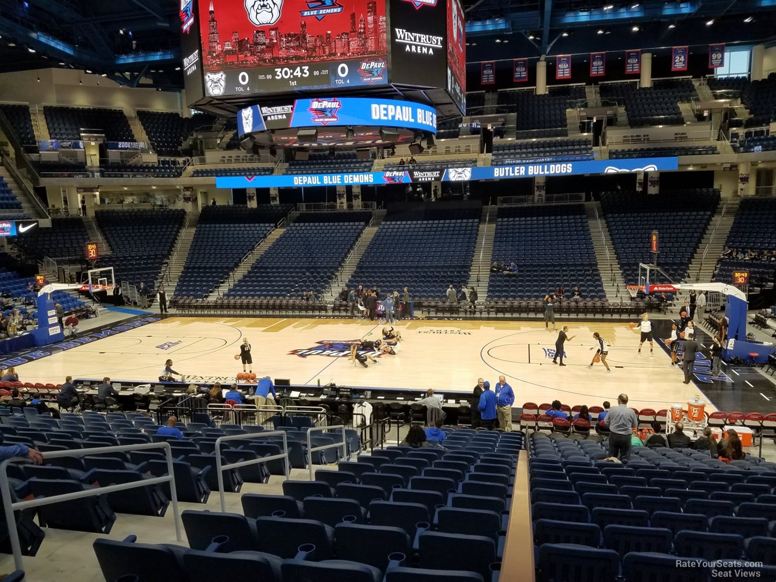 section 108, row p seat view  for basketball - wintrust arena