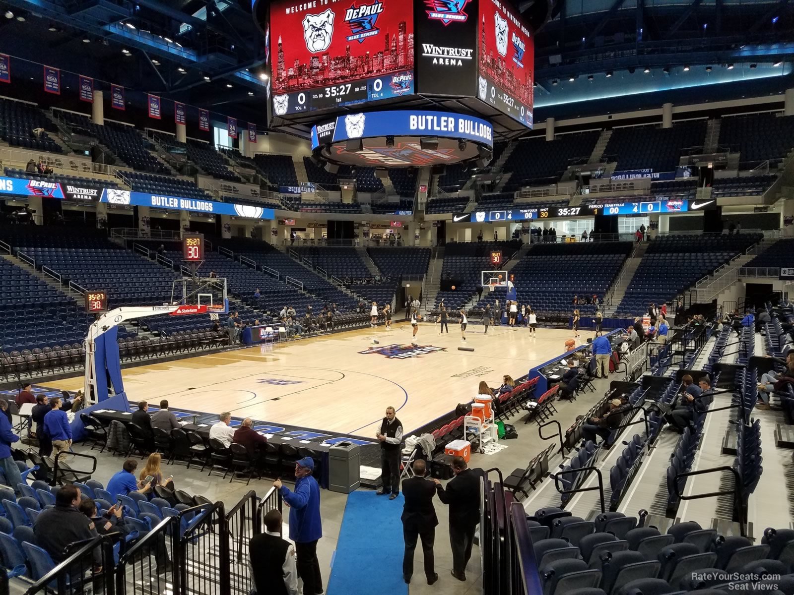 section 113, row f seat view  for basketball - wintrust arena