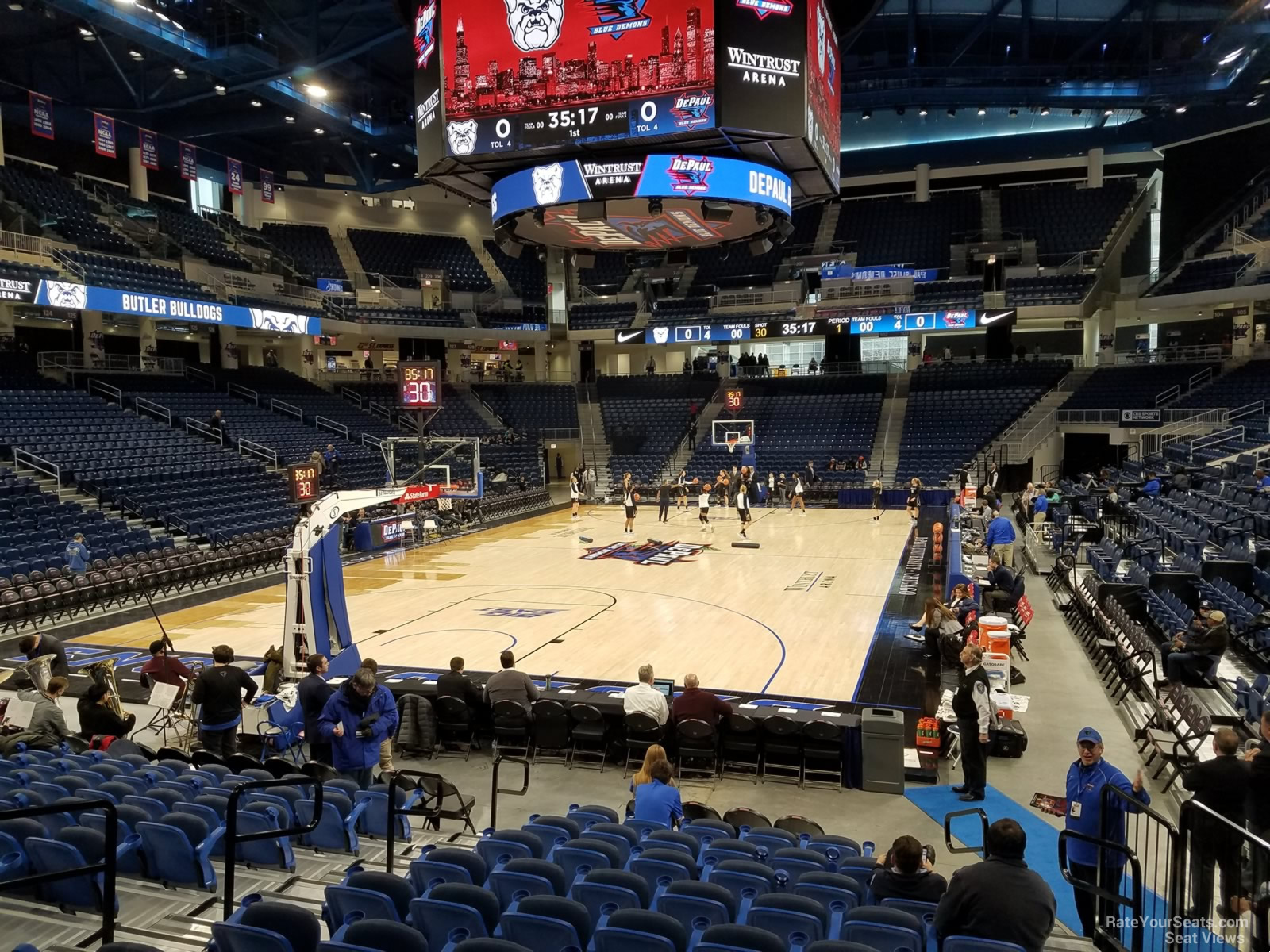 section 115, row f seat view  for basketball - wintrust arena