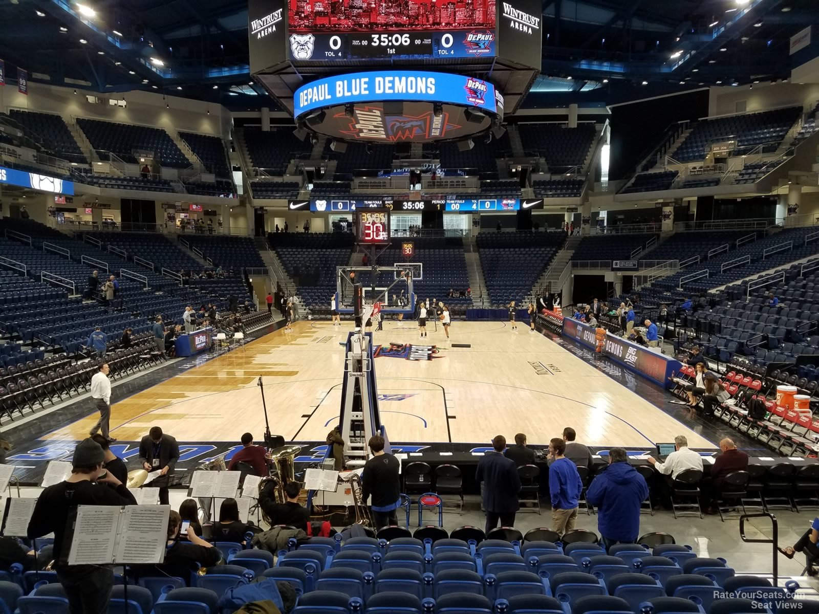 section 117, row f seat view  for basketball - wintrust arena