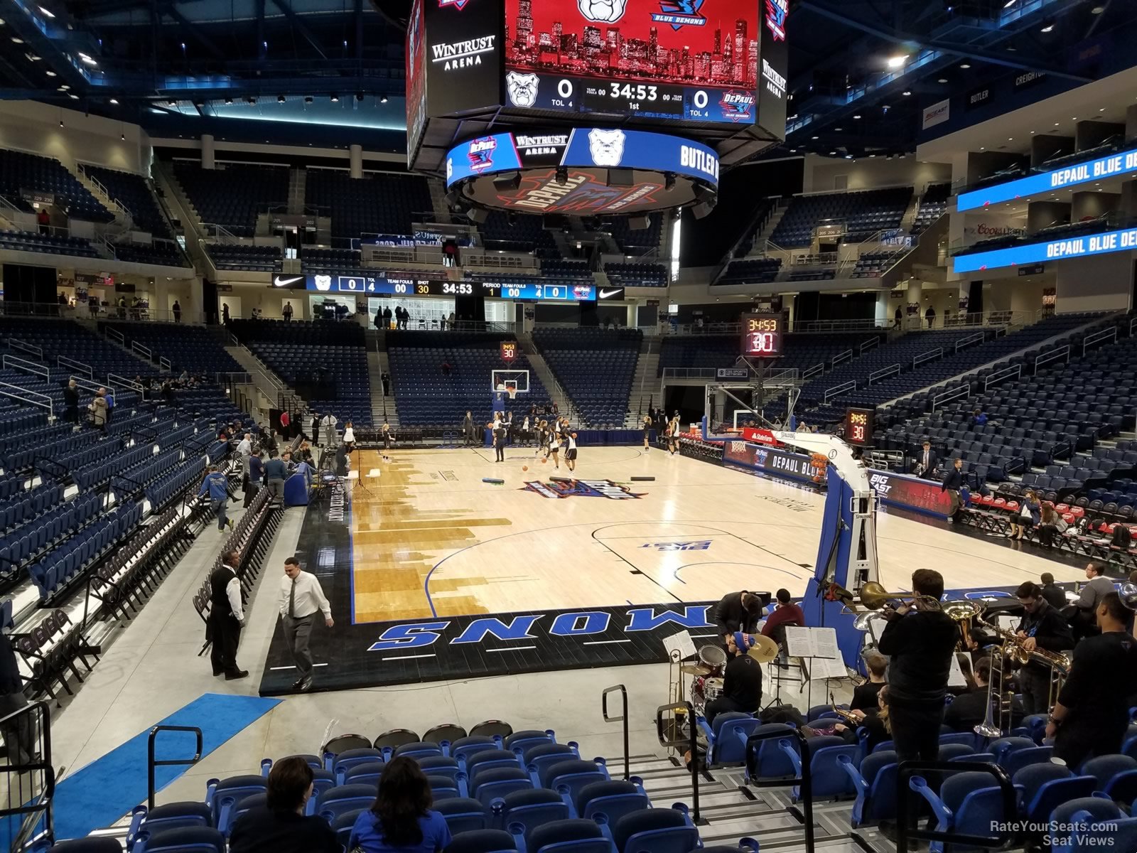 section 119, row f seat view  for basketball - wintrust arena