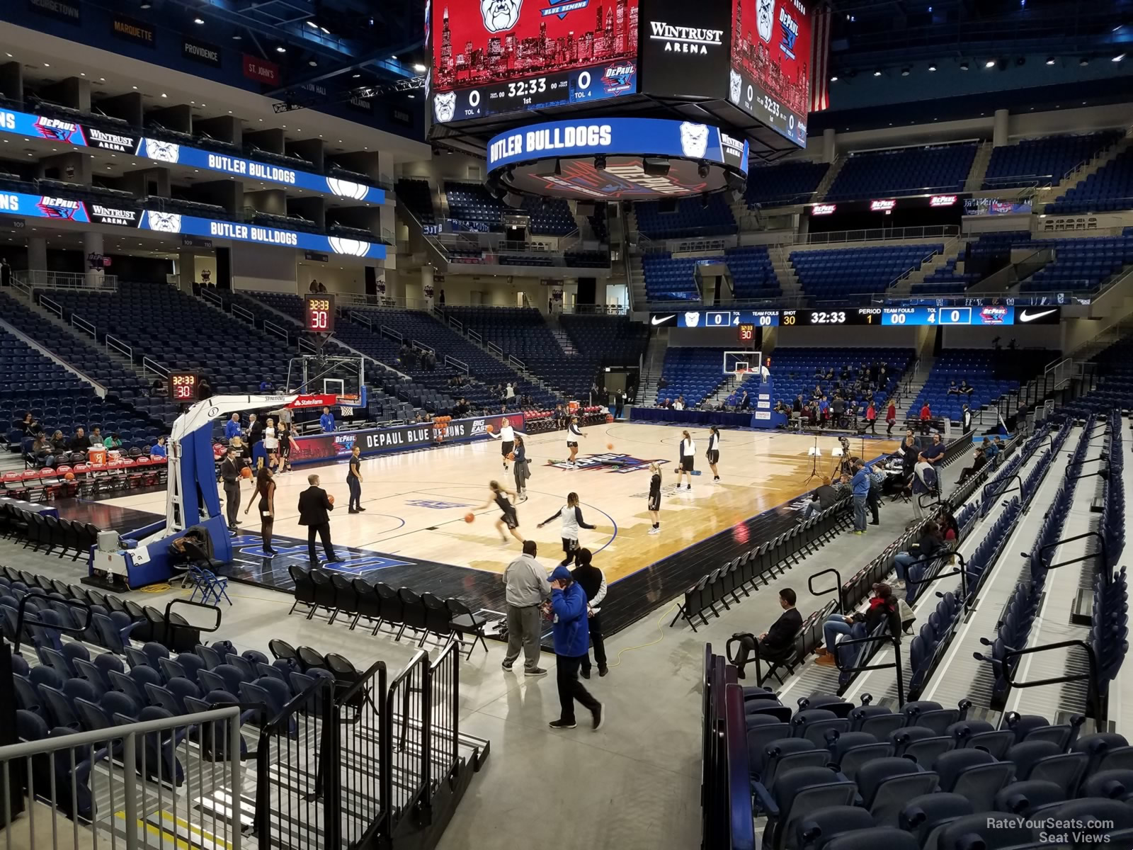 section 127, row f seat view  for basketball - wintrust arena