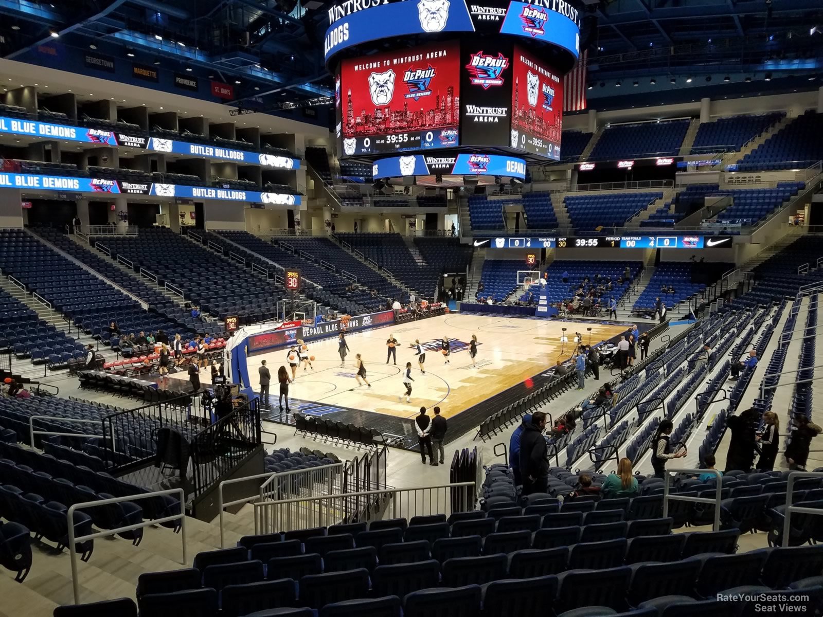section 128, row p seat view  for basketball - wintrust arena