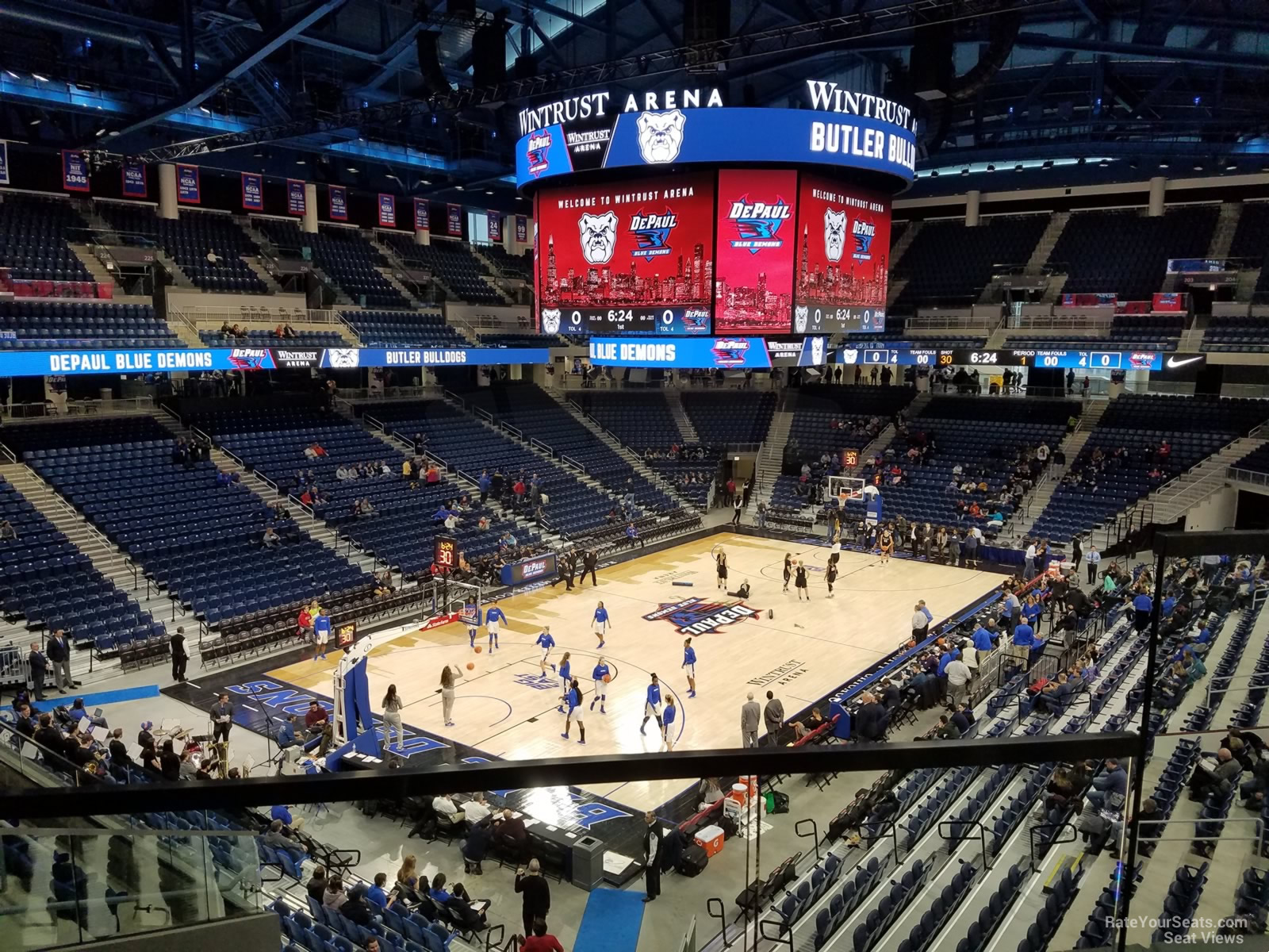 section 214, row b seat view  for basketball - wintrust arena