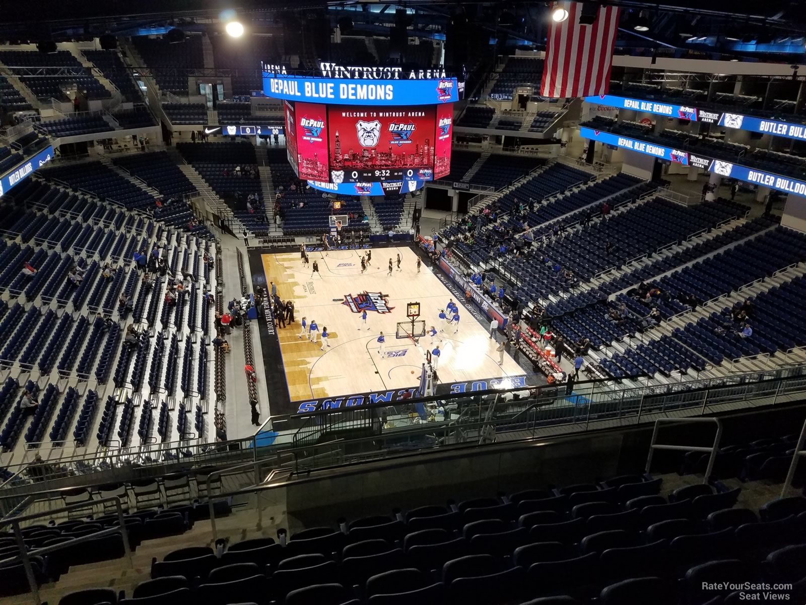 section 218, row l seat view  for basketball - wintrust arena