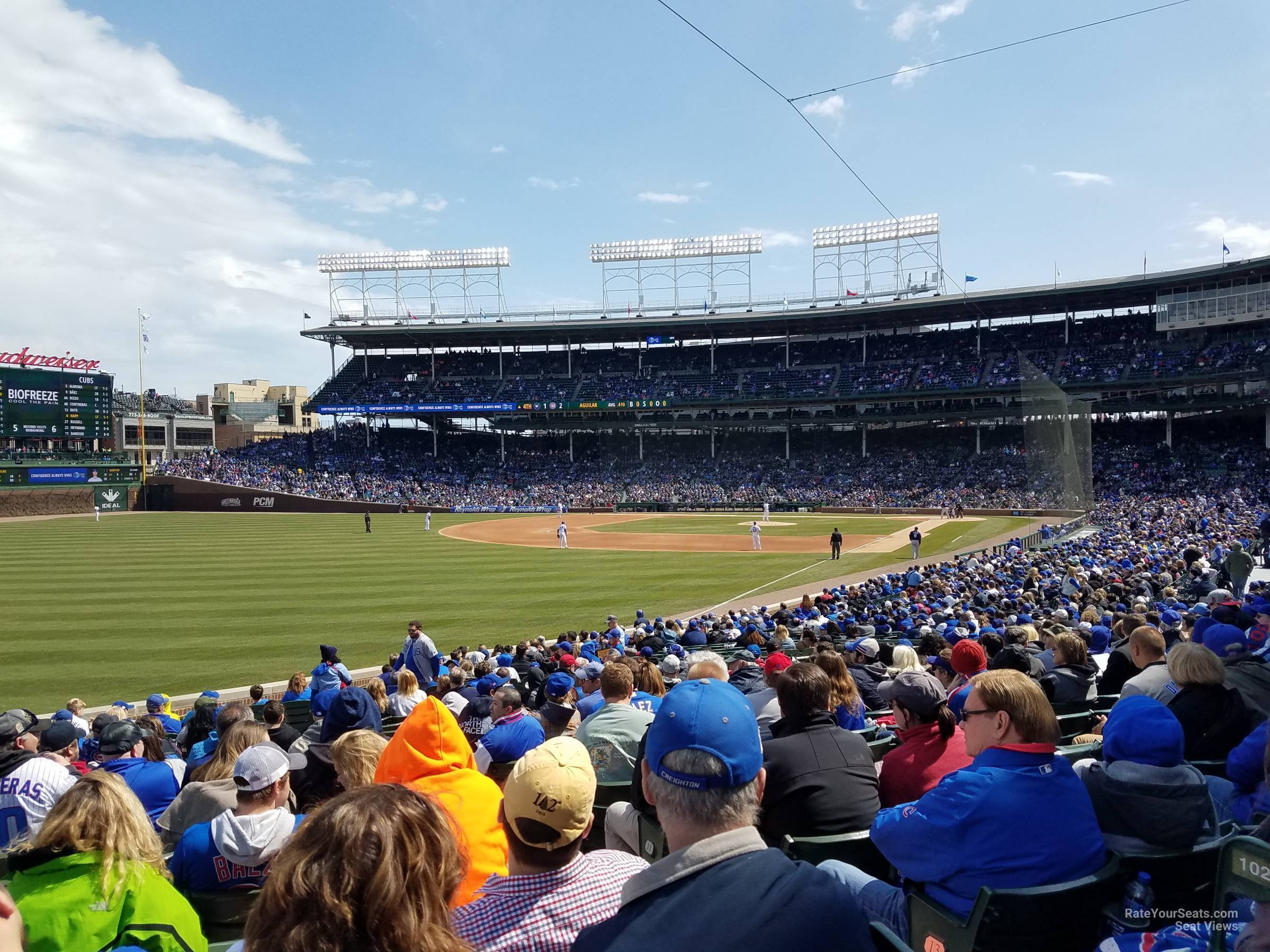 section 102, row 15 seat view  for baseball - wrigley field