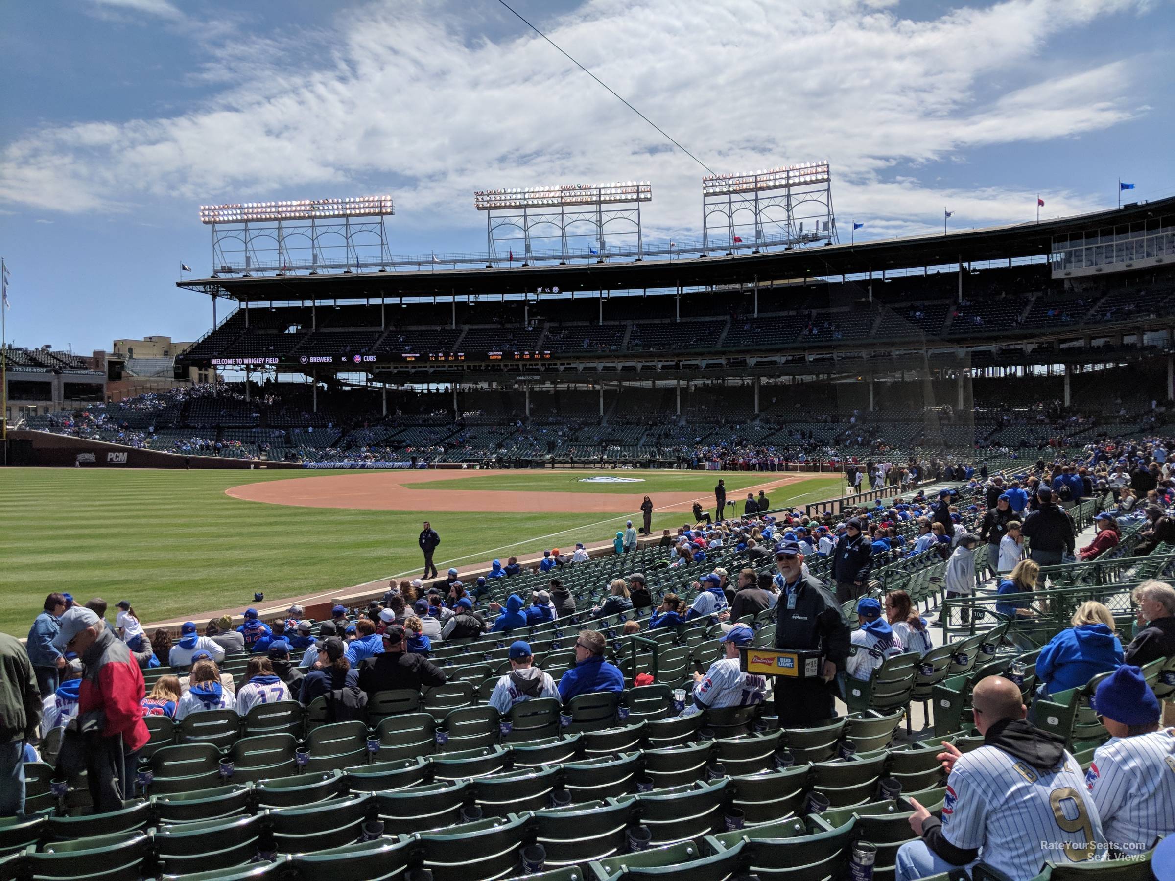 section 104, row 10 seat view for baseball - wrigley field