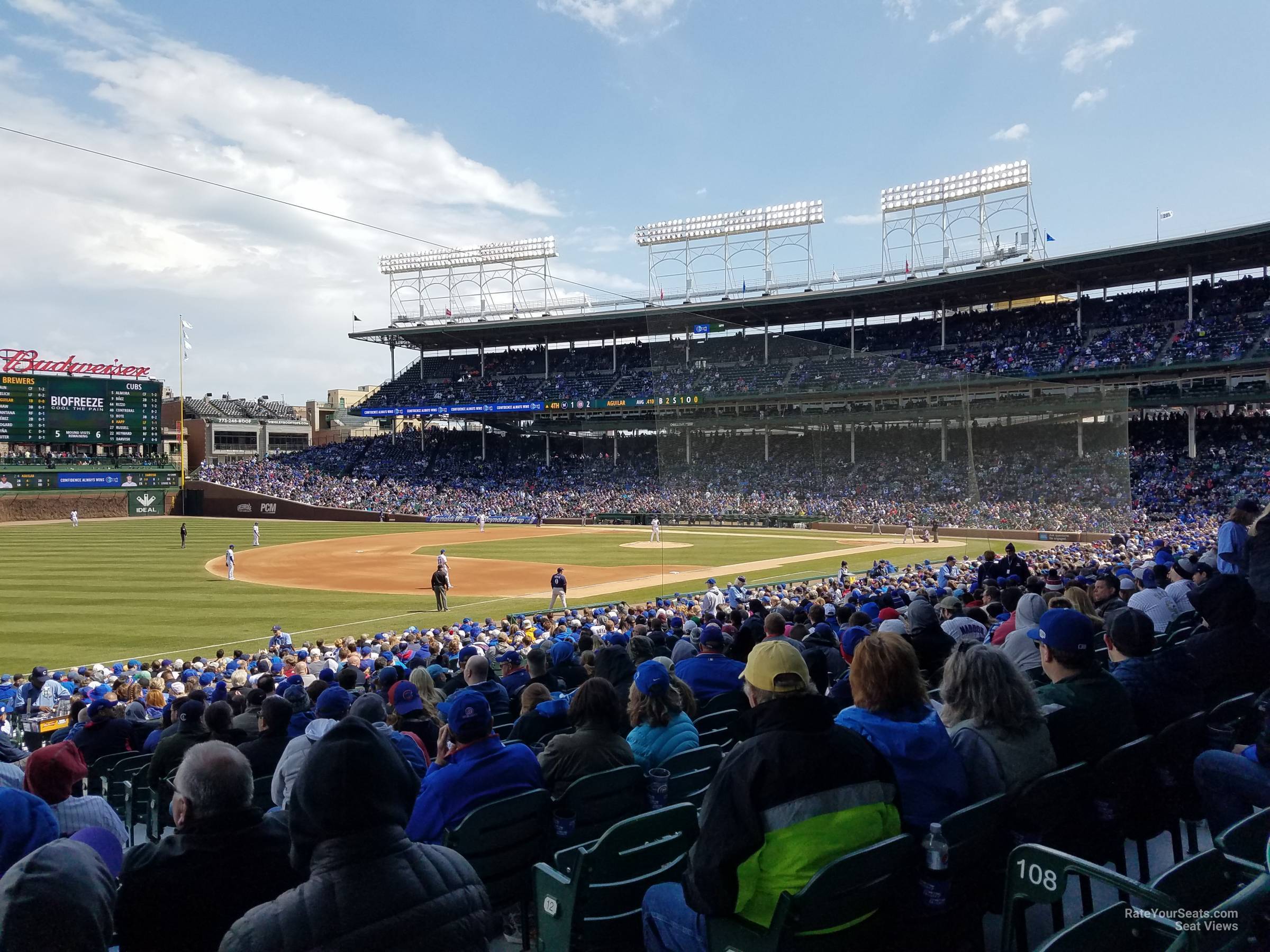 section 106, row 15 seat view  for baseball - wrigley field