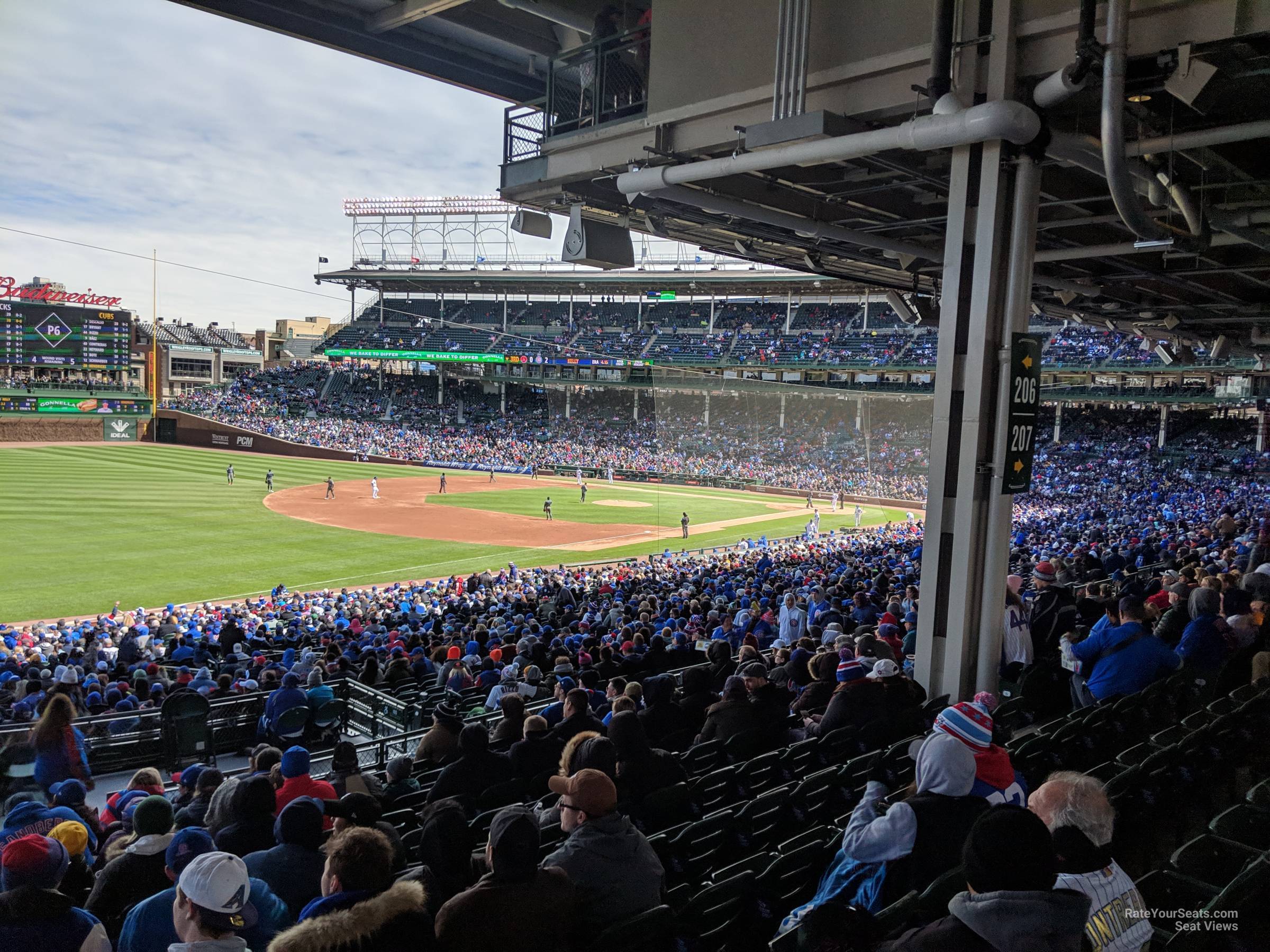section 206, row 12 seat view  for baseball - wrigley field