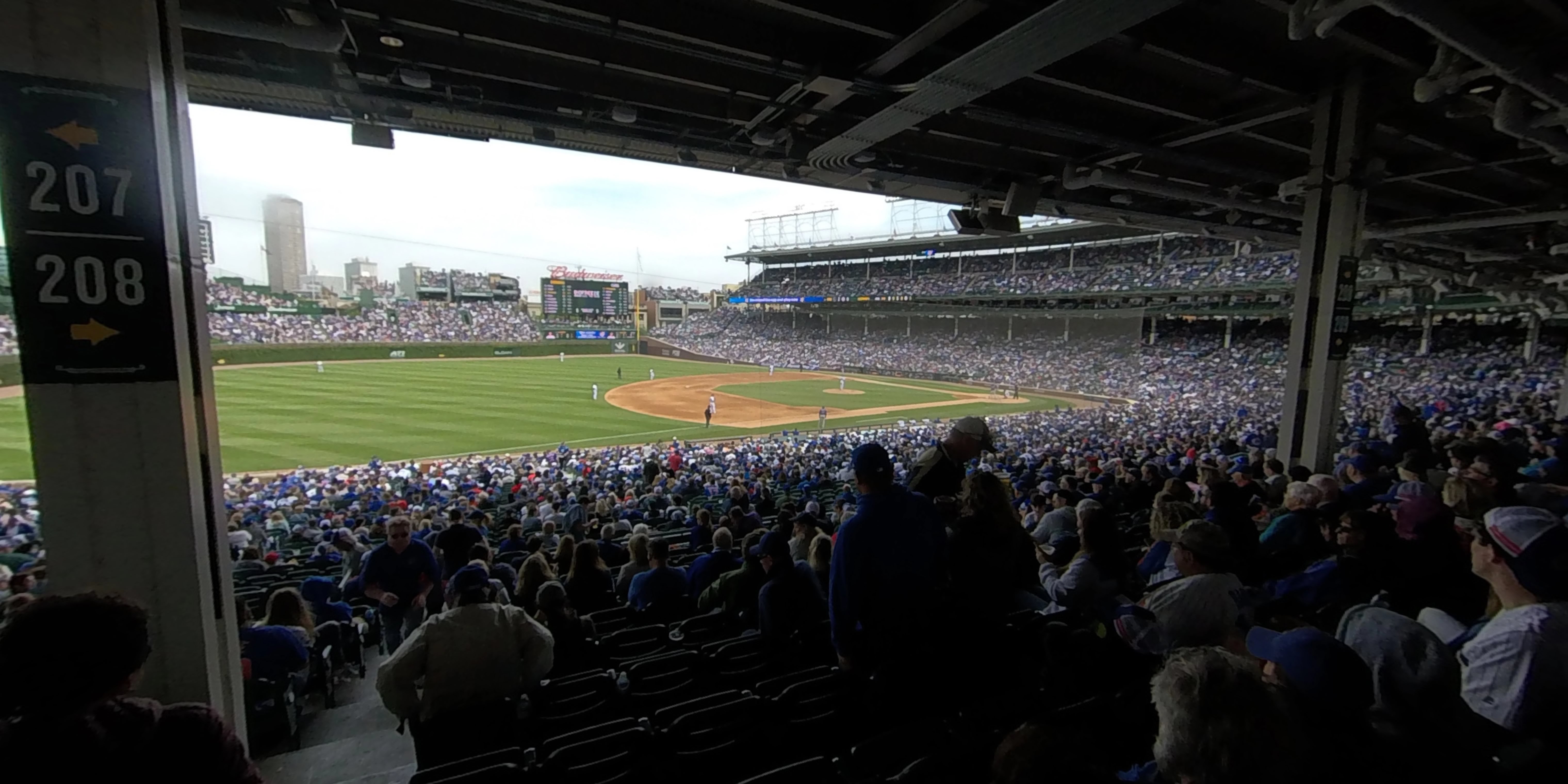 section 207 panoramic seat view  for baseball - wrigley field