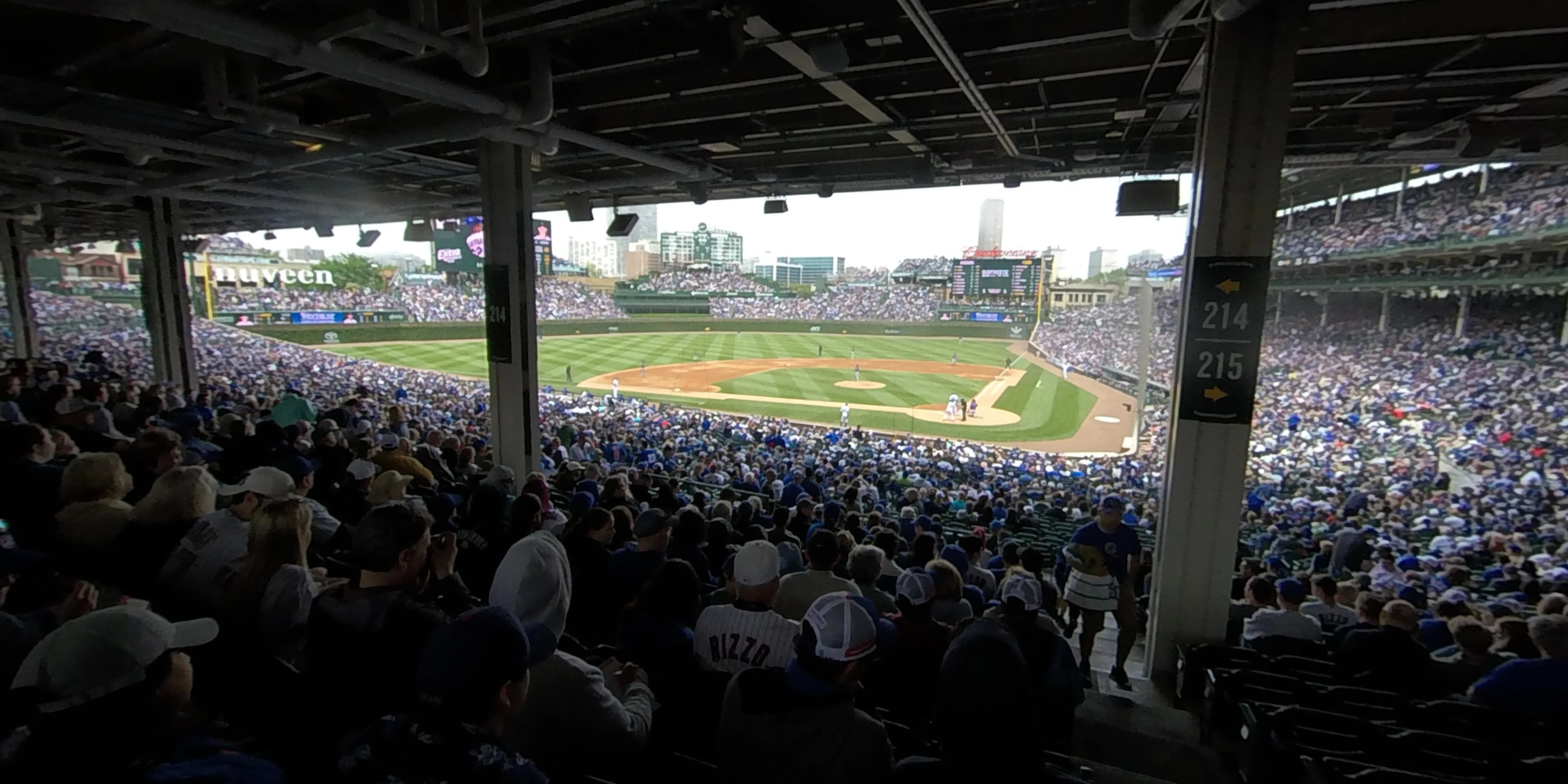 section 214 panoramic seat view  for baseball - wrigley field