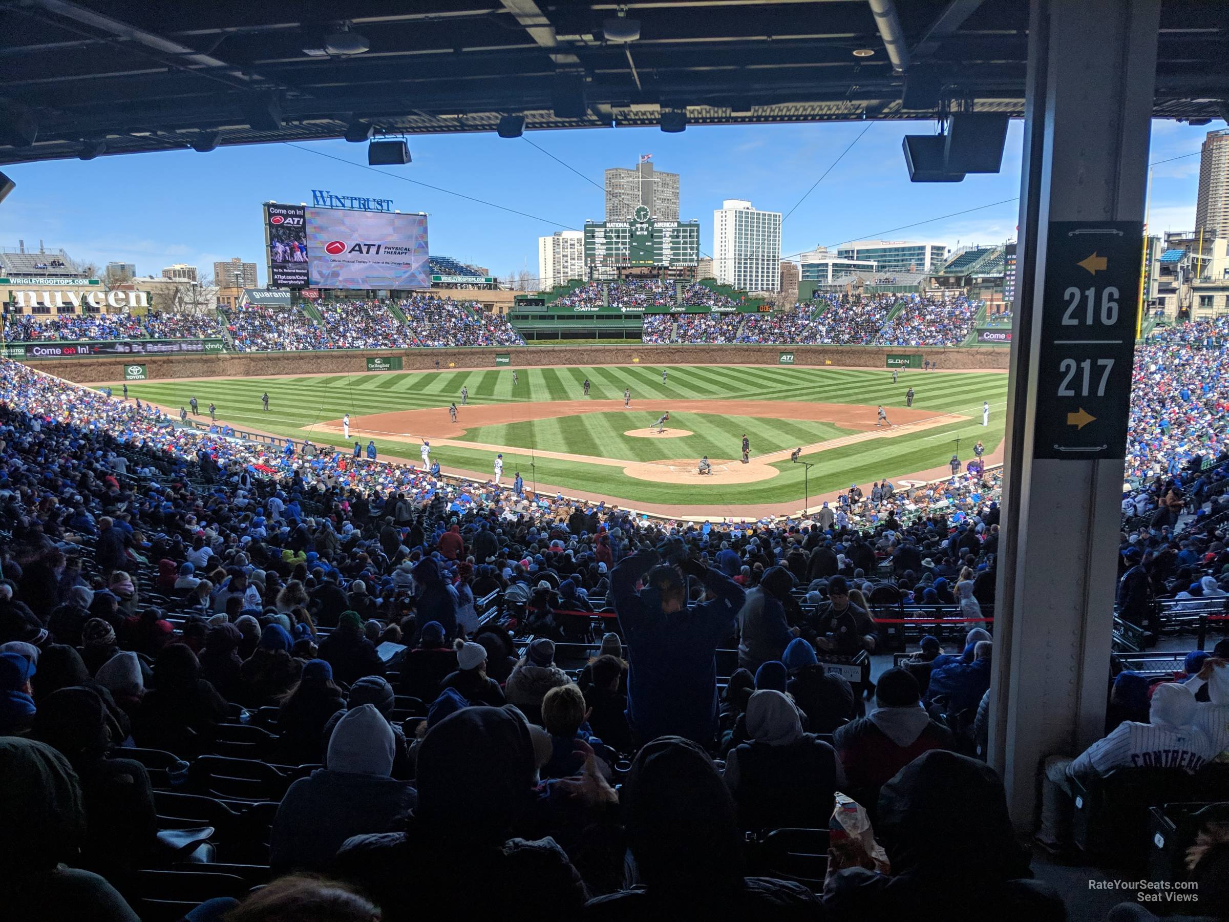 section 216, row 12 seat view  for baseball - wrigley field