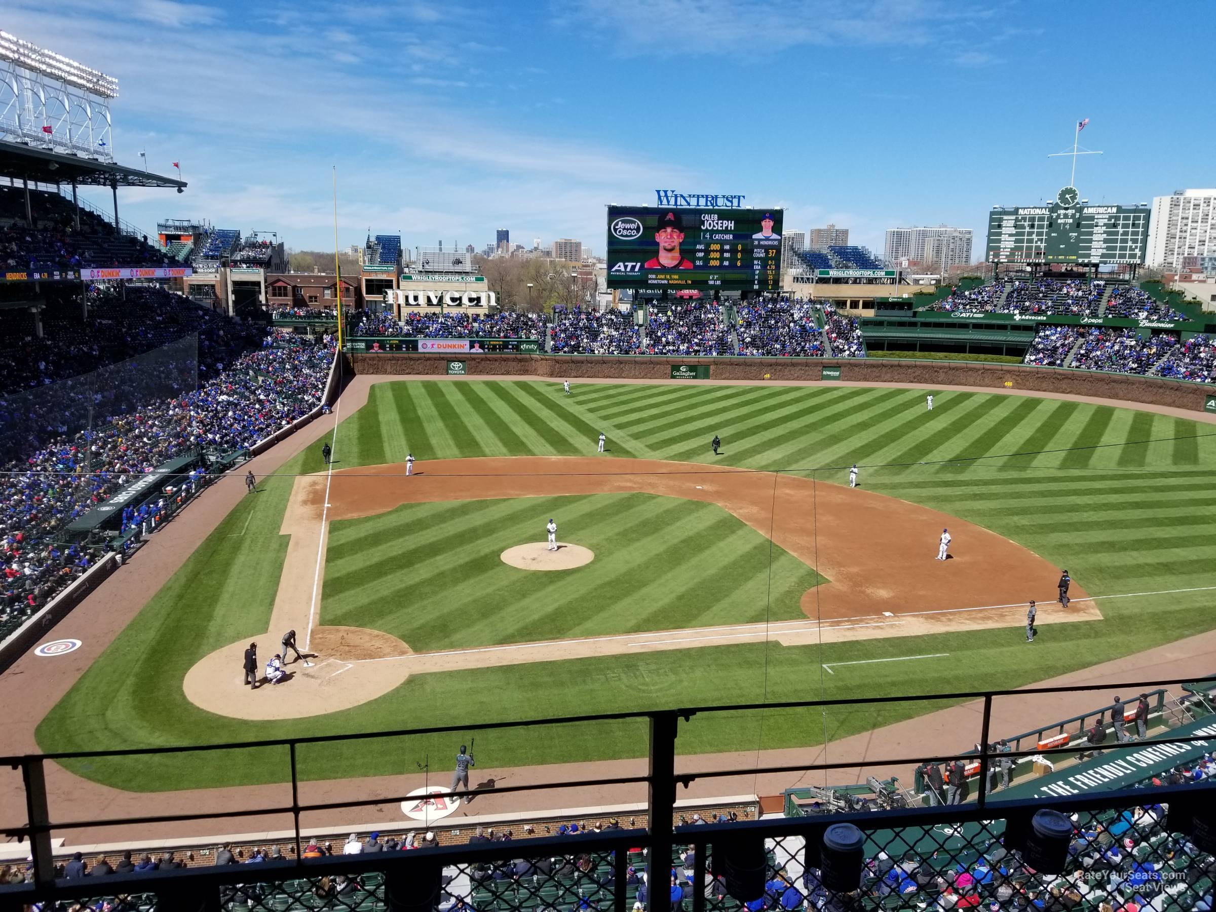 section 322, row 3 seat view  for baseball - wrigley field