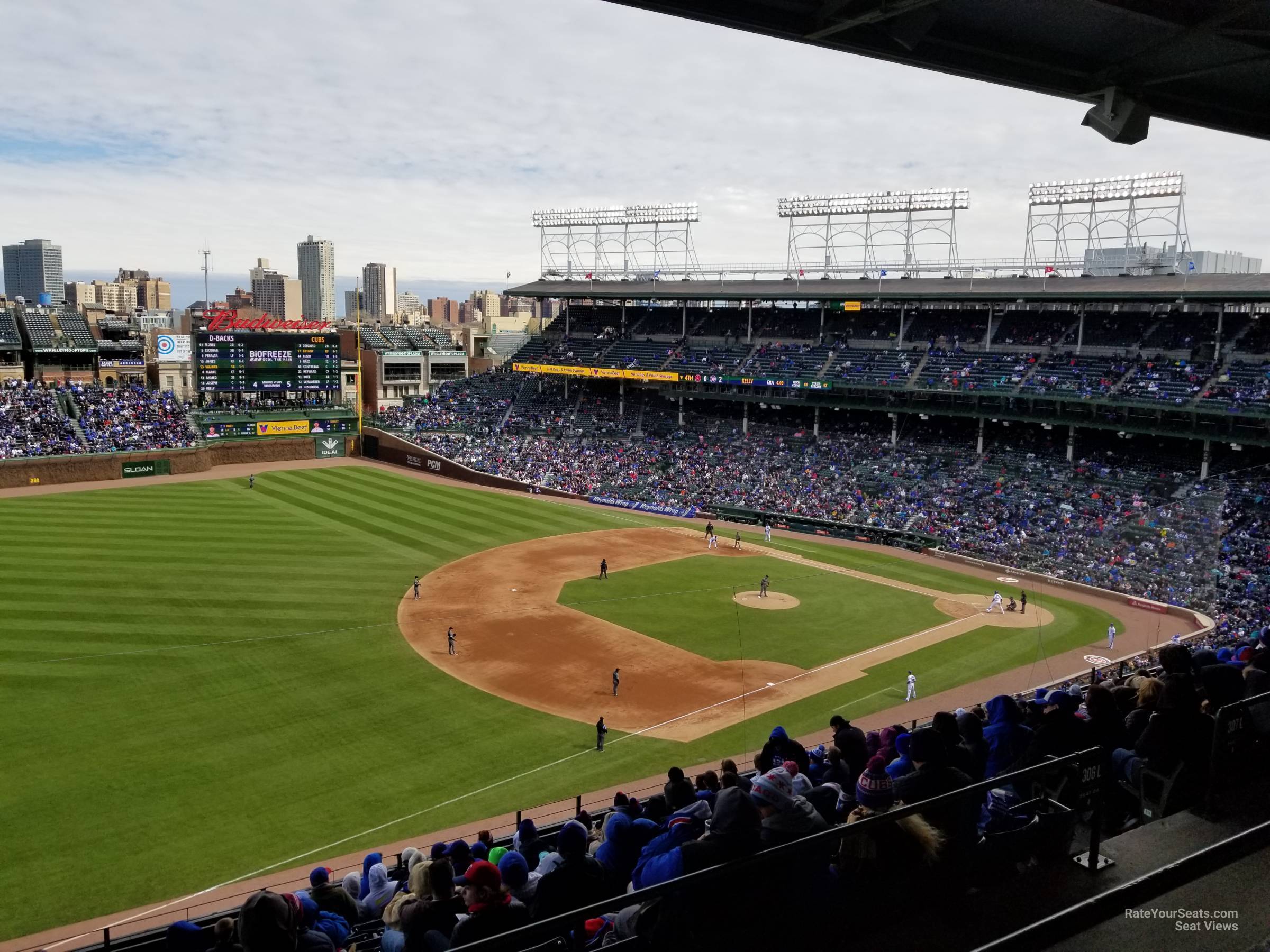 section 407, row 2 seat view  for baseball - wrigley field