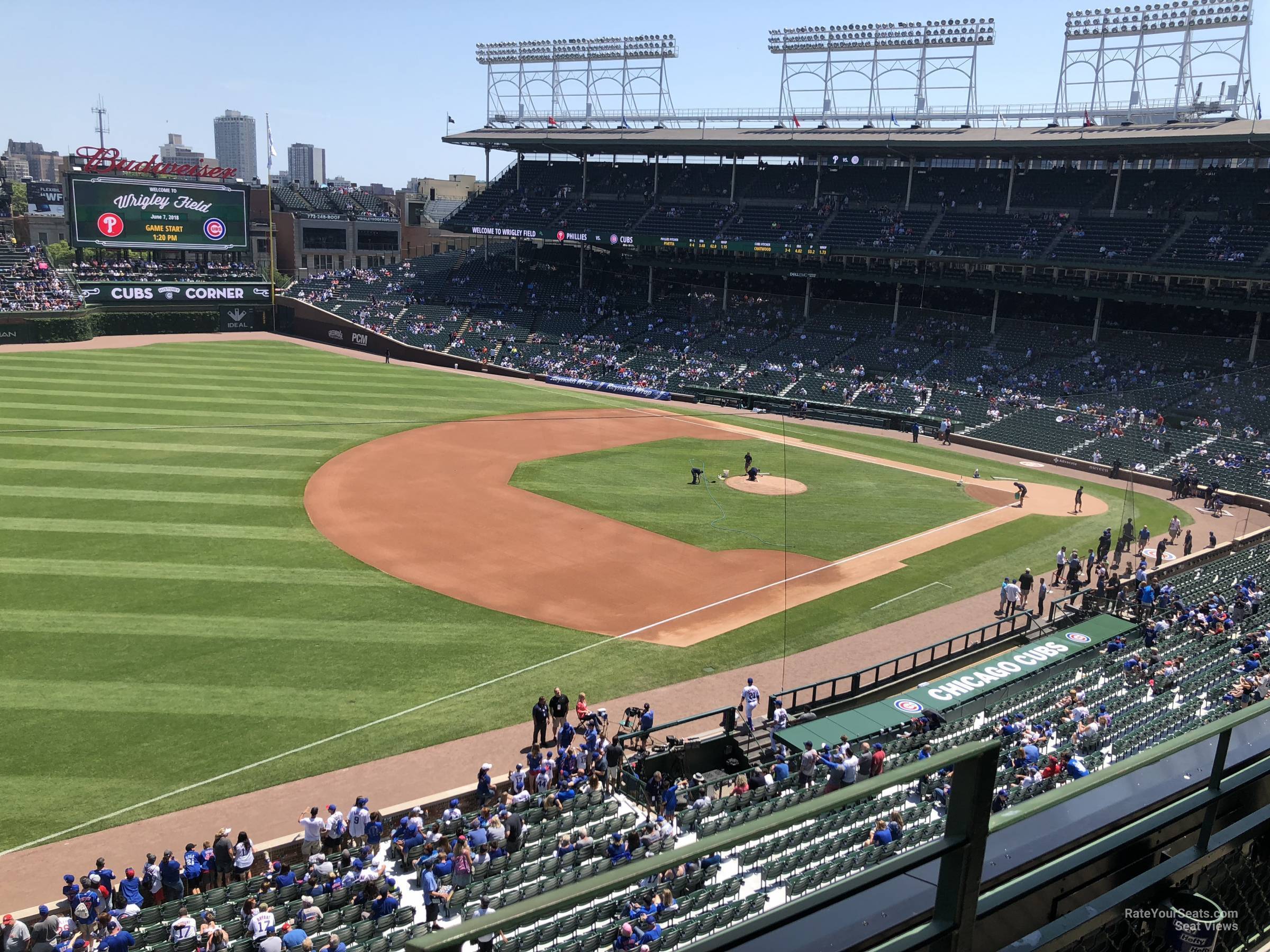section 307, row 2 seat view  for baseball - wrigley field