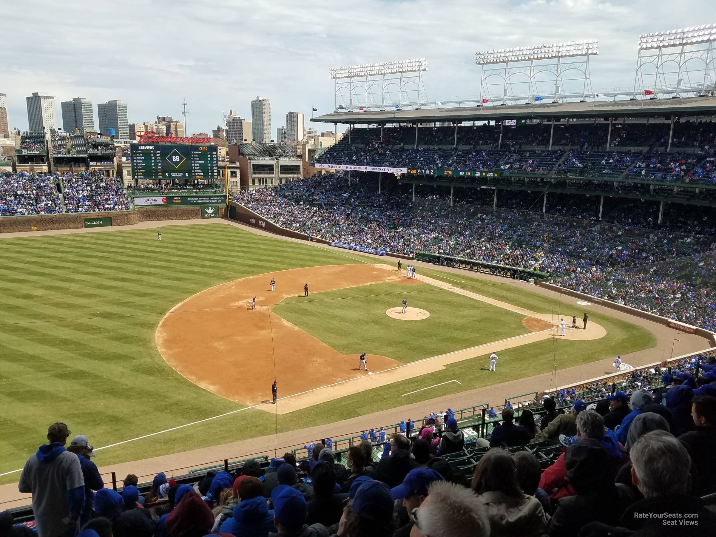 section 308, row 10 seat view  for baseball - wrigley field