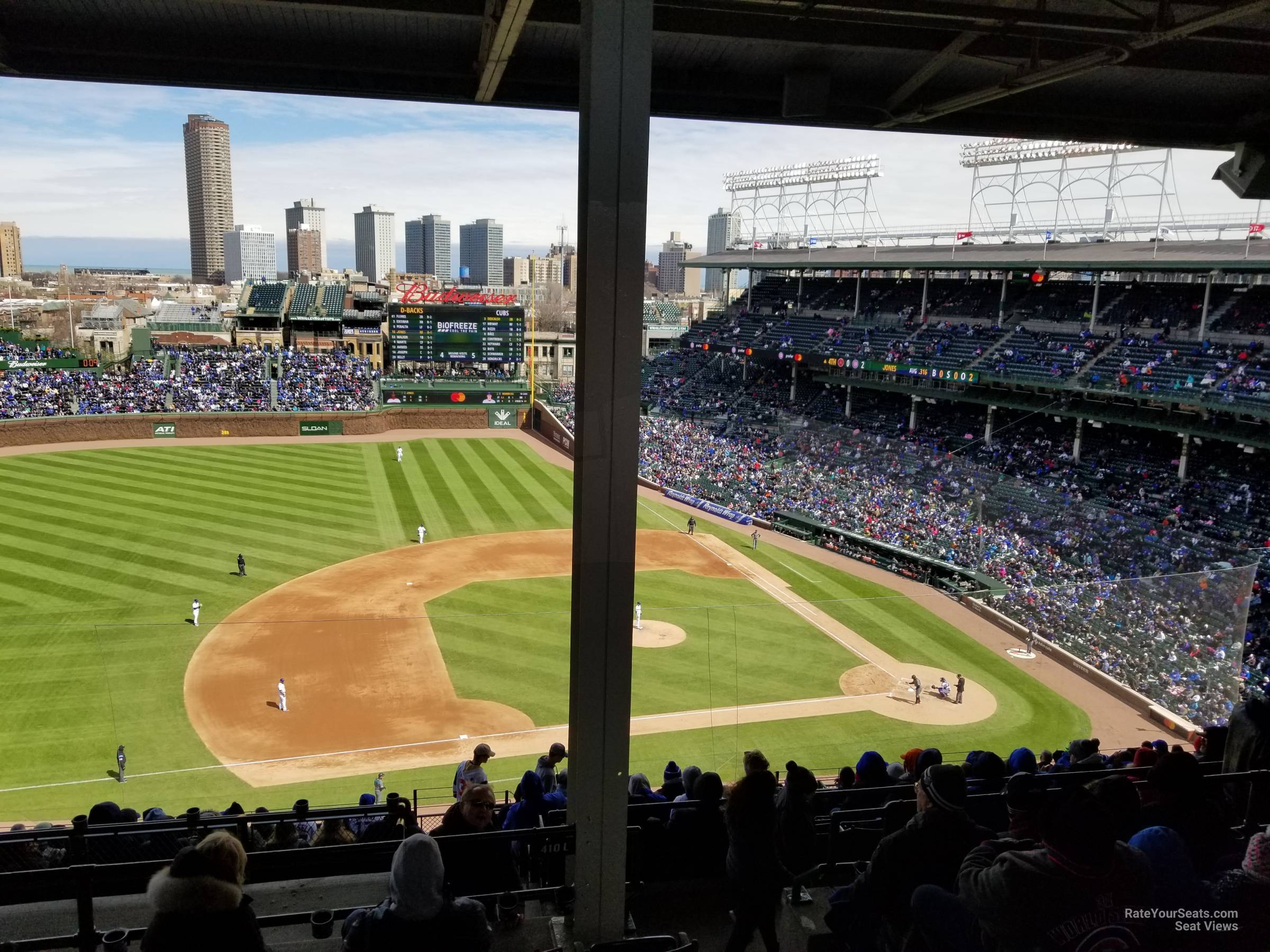 section 410, row 6 seat view  for baseball - wrigley field