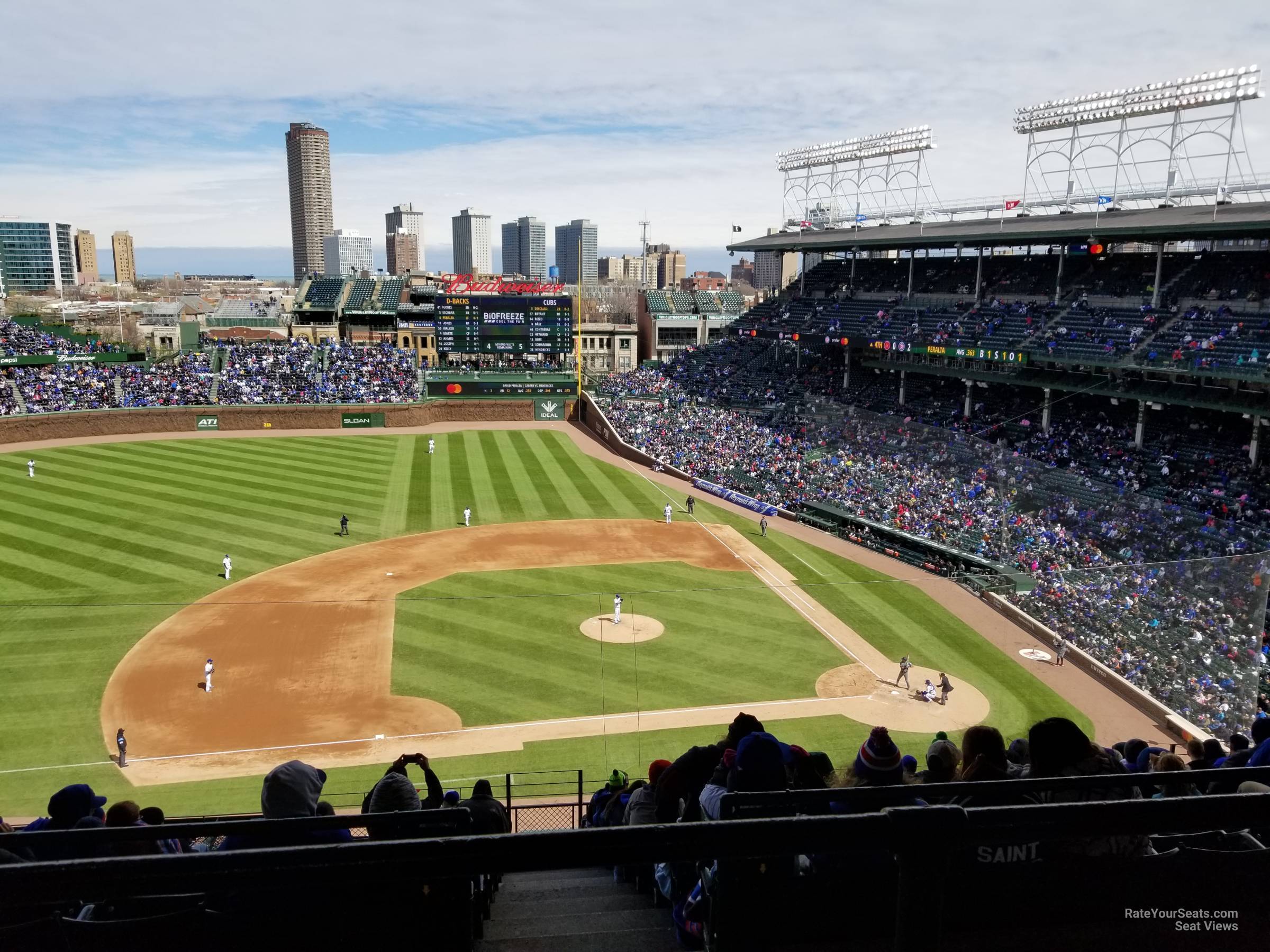 section 411, row 2 seat view  for baseball - wrigley field