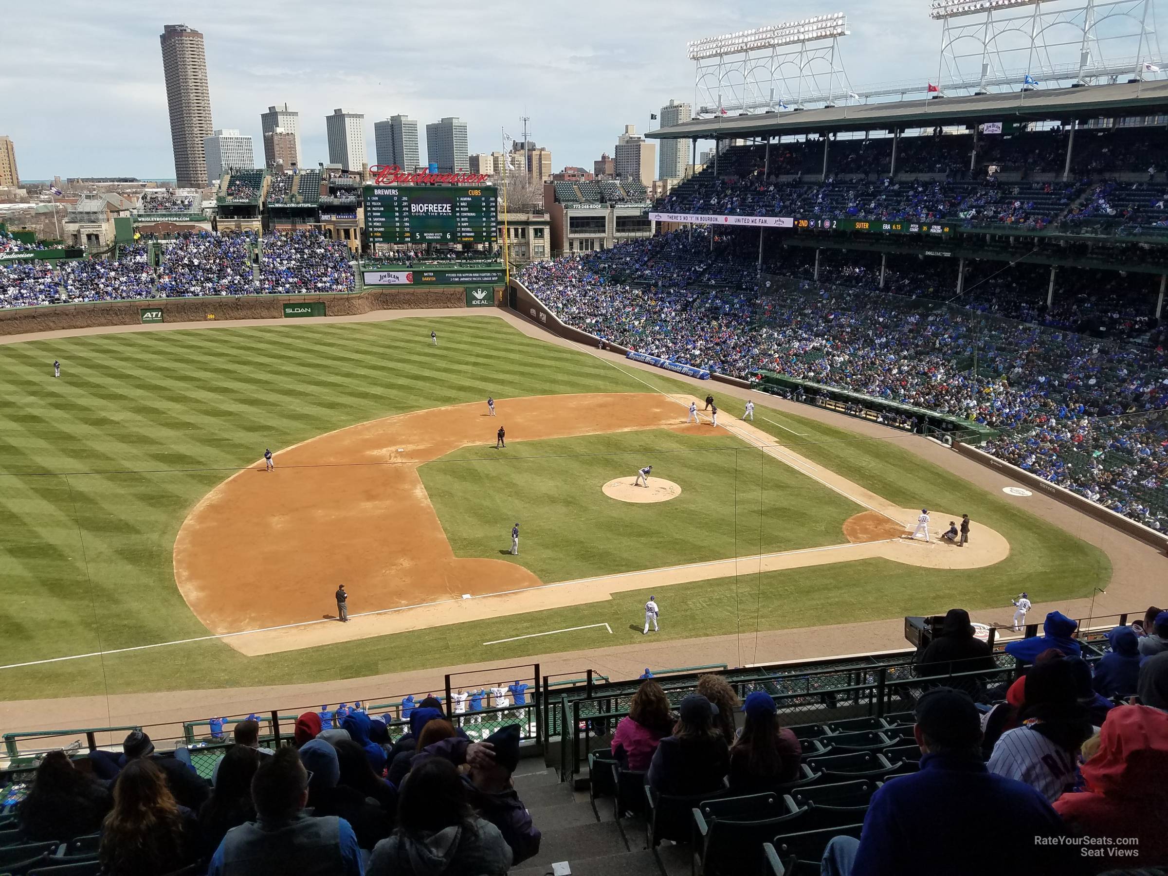 section 310, row 10 seat view  for baseball - wrigley field