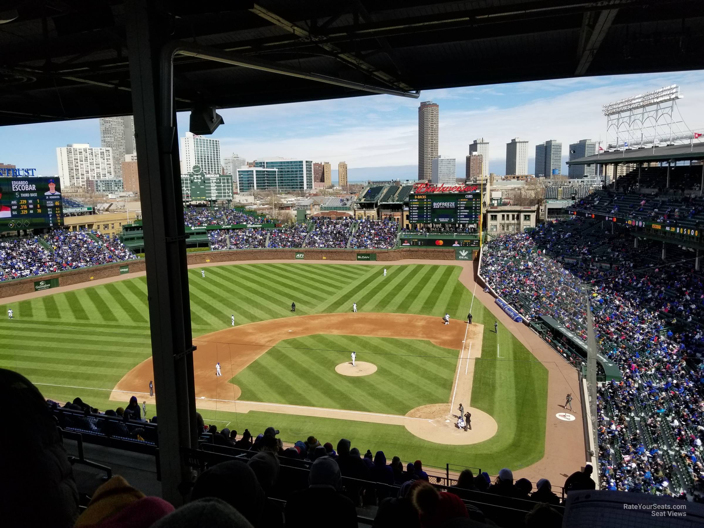 section 414, row 6 seat view  for baseball - wrigley field
