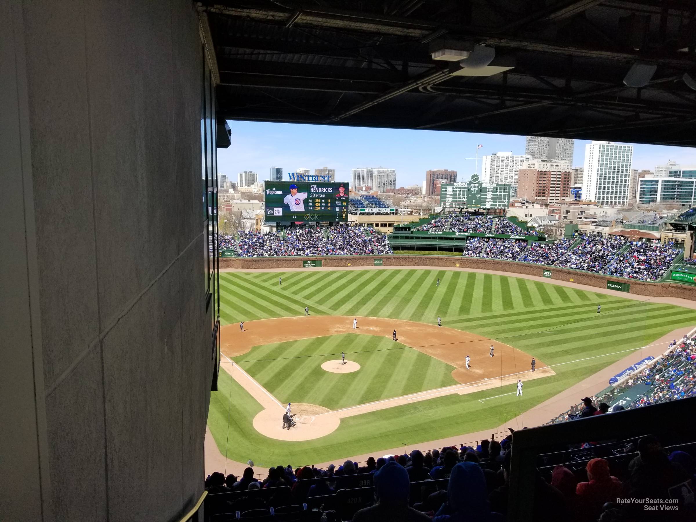 section 419, row 7 seat view  for baseball - wrigley field