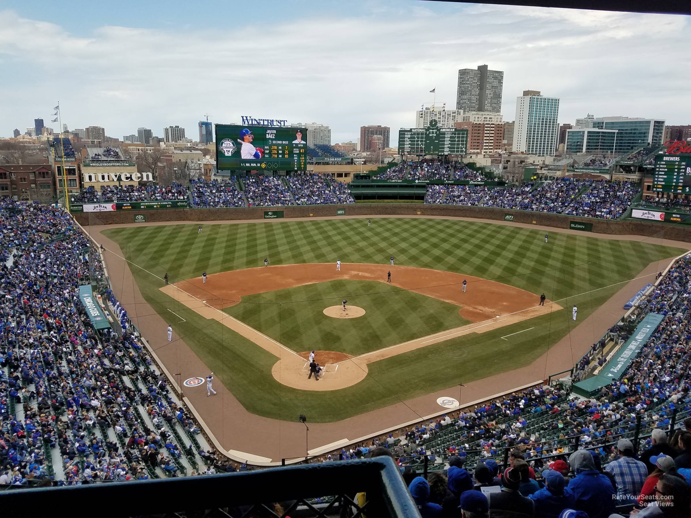 section 319, row 10 seat view  for baseball - wrigley field