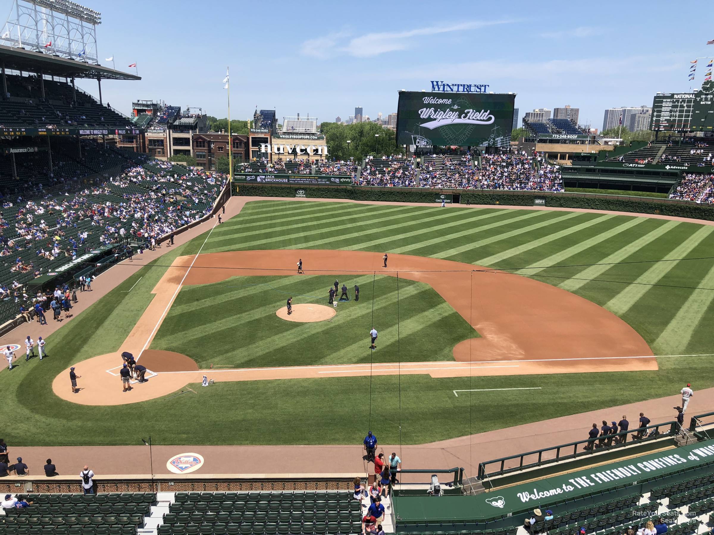 section 323, row 2 seat view  for baseball - wrigley field