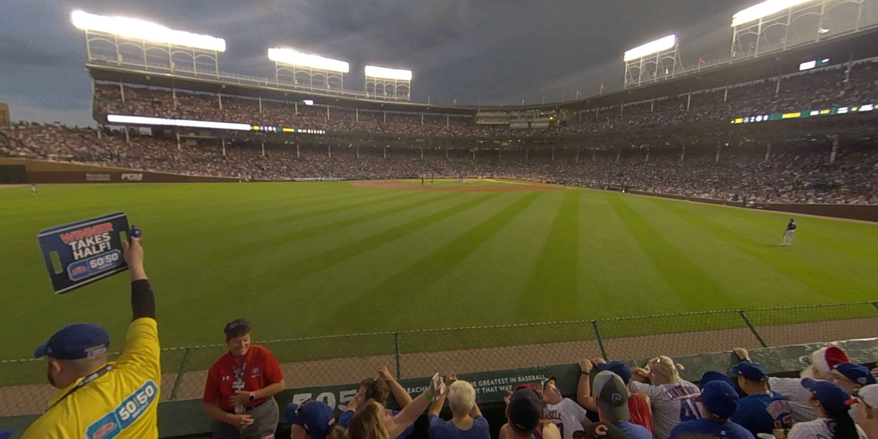 bleachers panoramic seat view  for baseball - wrigley field