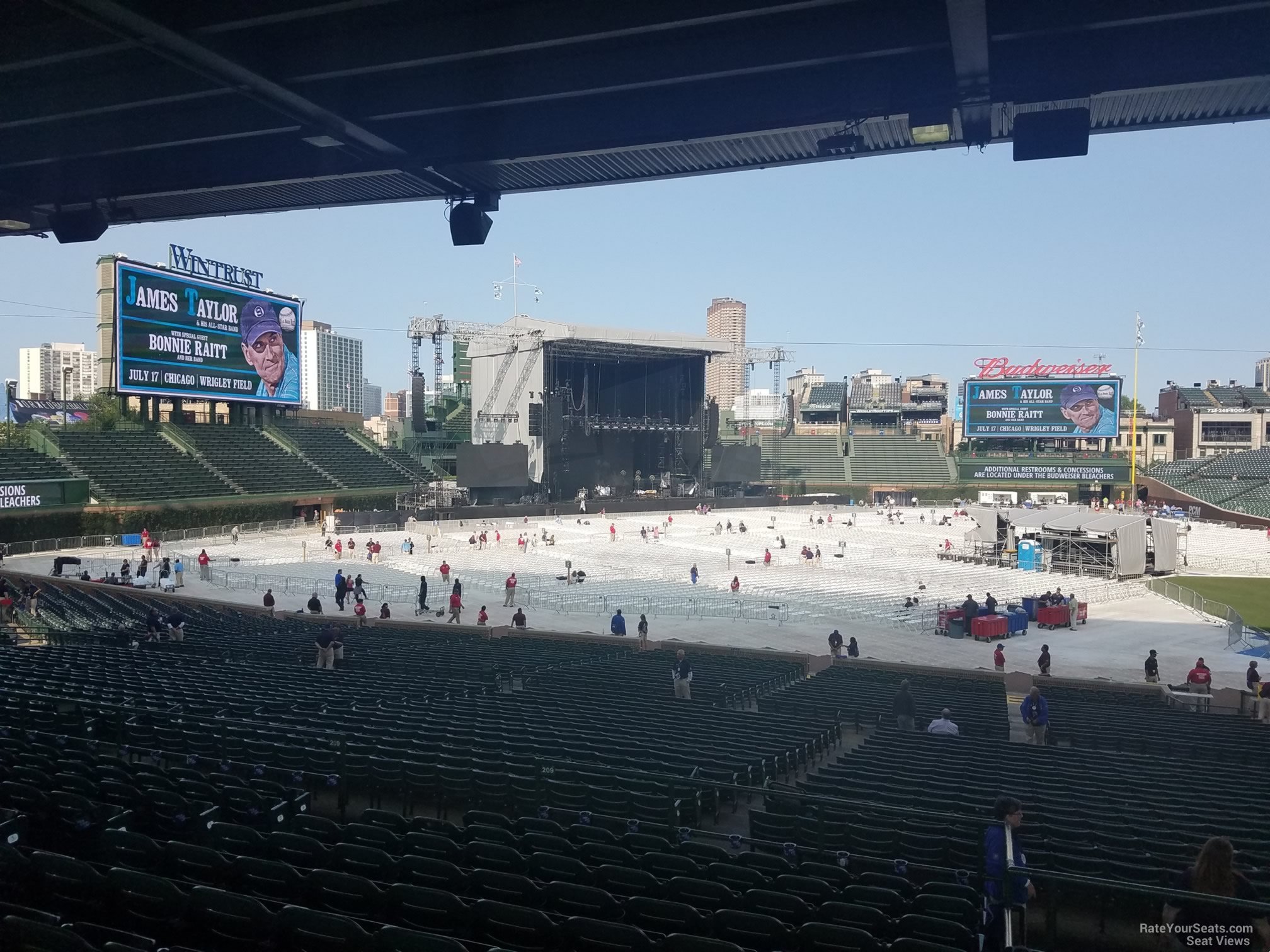section 208, row 11 seat view  for concert - wrigley field