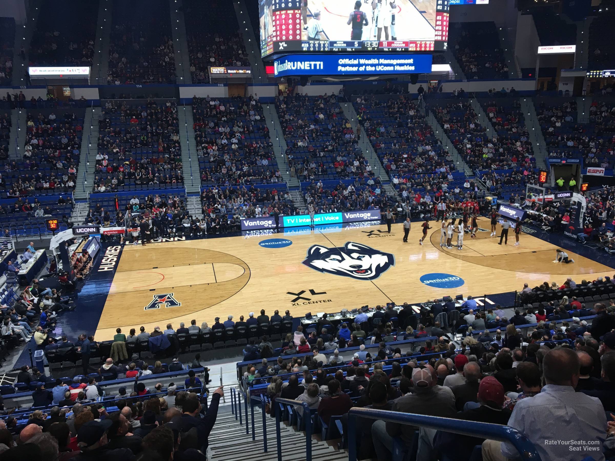 section 105, row r seat view  - xl center