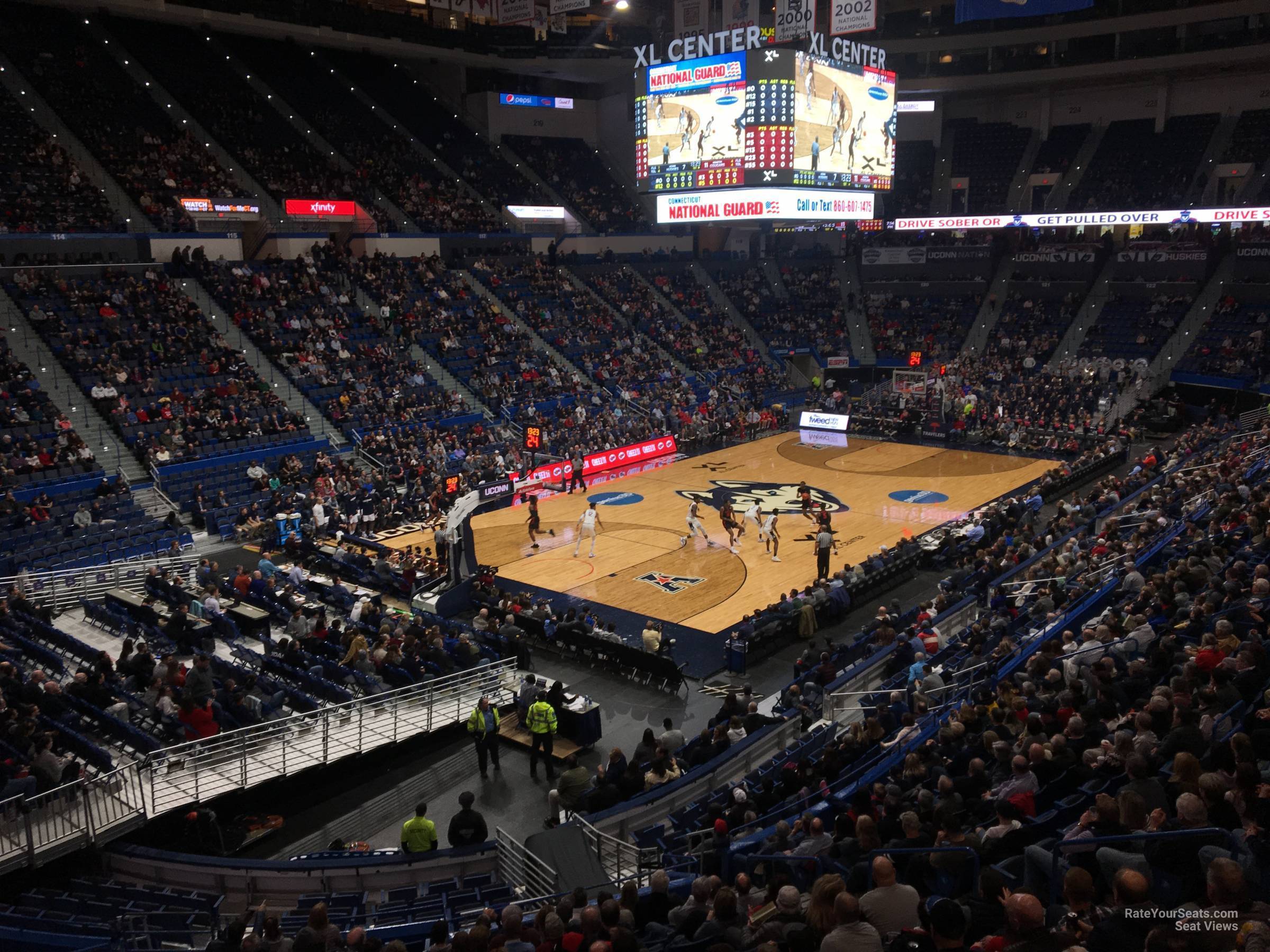 section 107, row r seat view  for basketball - xl center